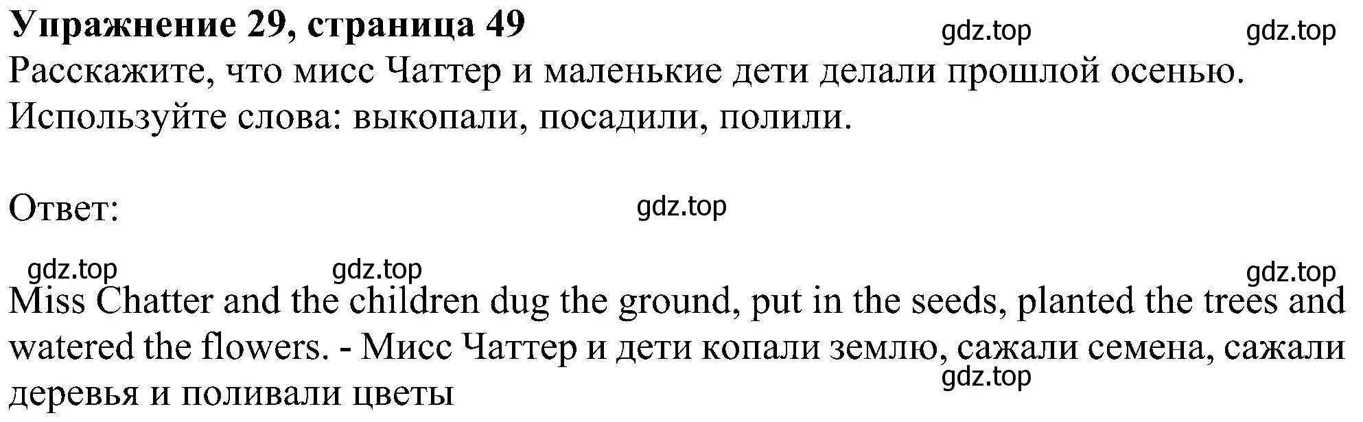 Решение номер 29 (страница 49) гдз по английскому языку 4 класс Биболетова, Денисенко, учебник