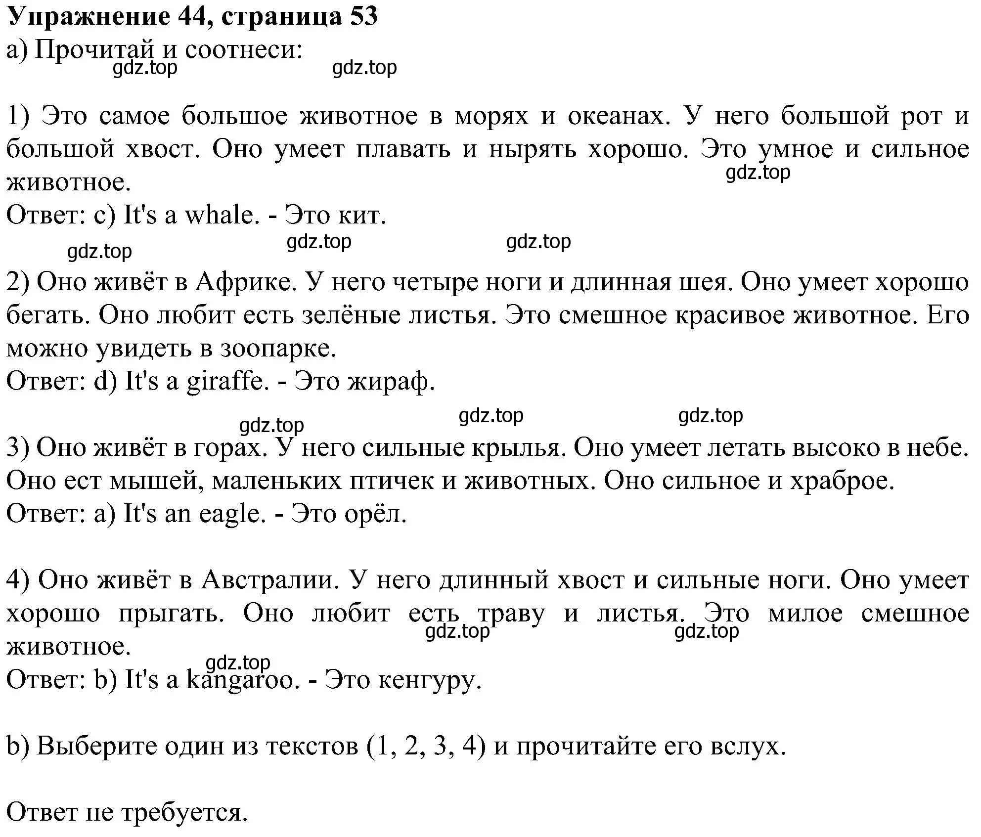 Решение номер 44 (страница 53) гдз по английскому языку 4 класс Биболетова, Денисенко, учебник