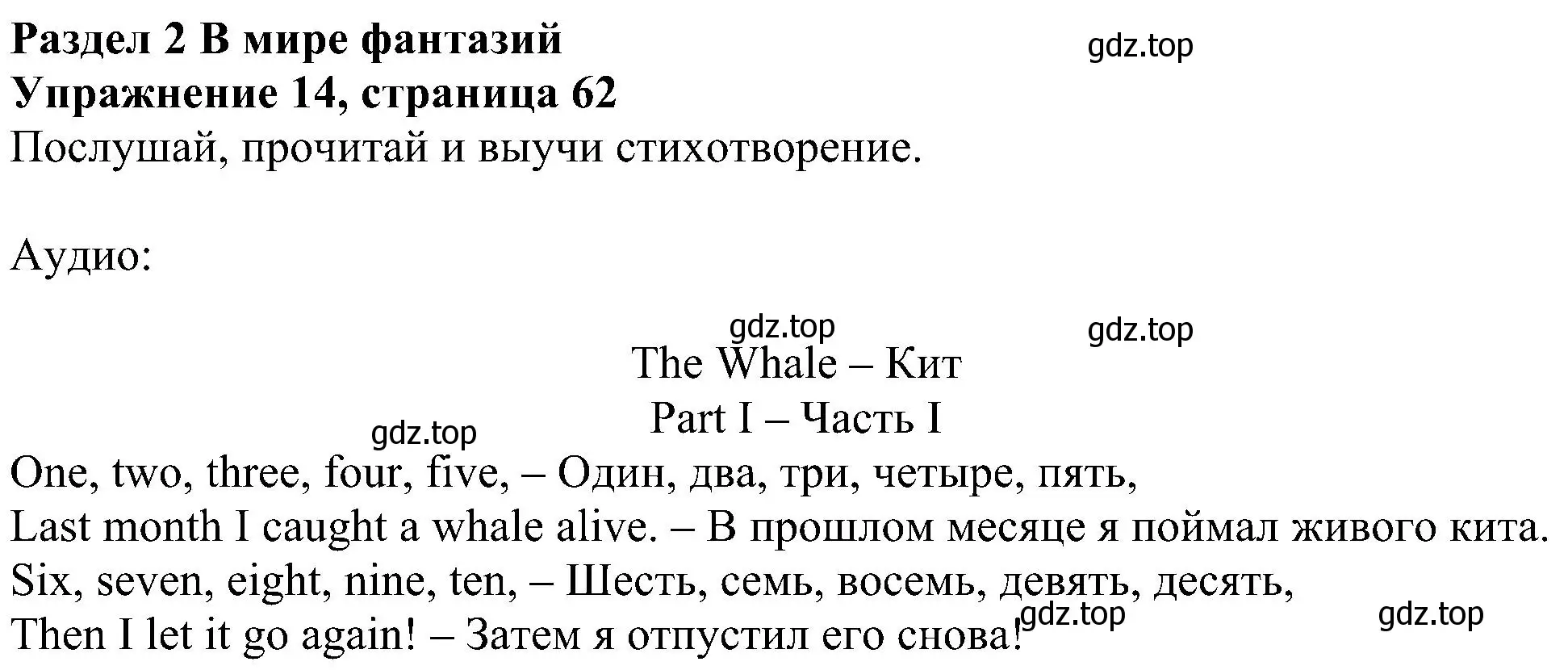 Решение номер 14 (страница 62) гдз по английскому языку 4 класс Биболетова, Денисенко, учебник