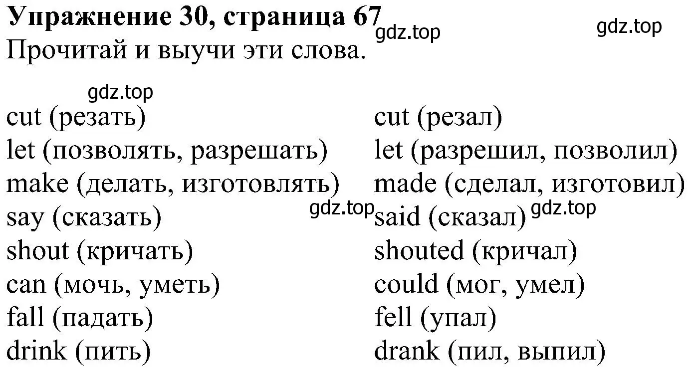 Решение номер 30 (страница 67) гдз по английскому языку 4 класс Биболетова, Денисенко, учебник