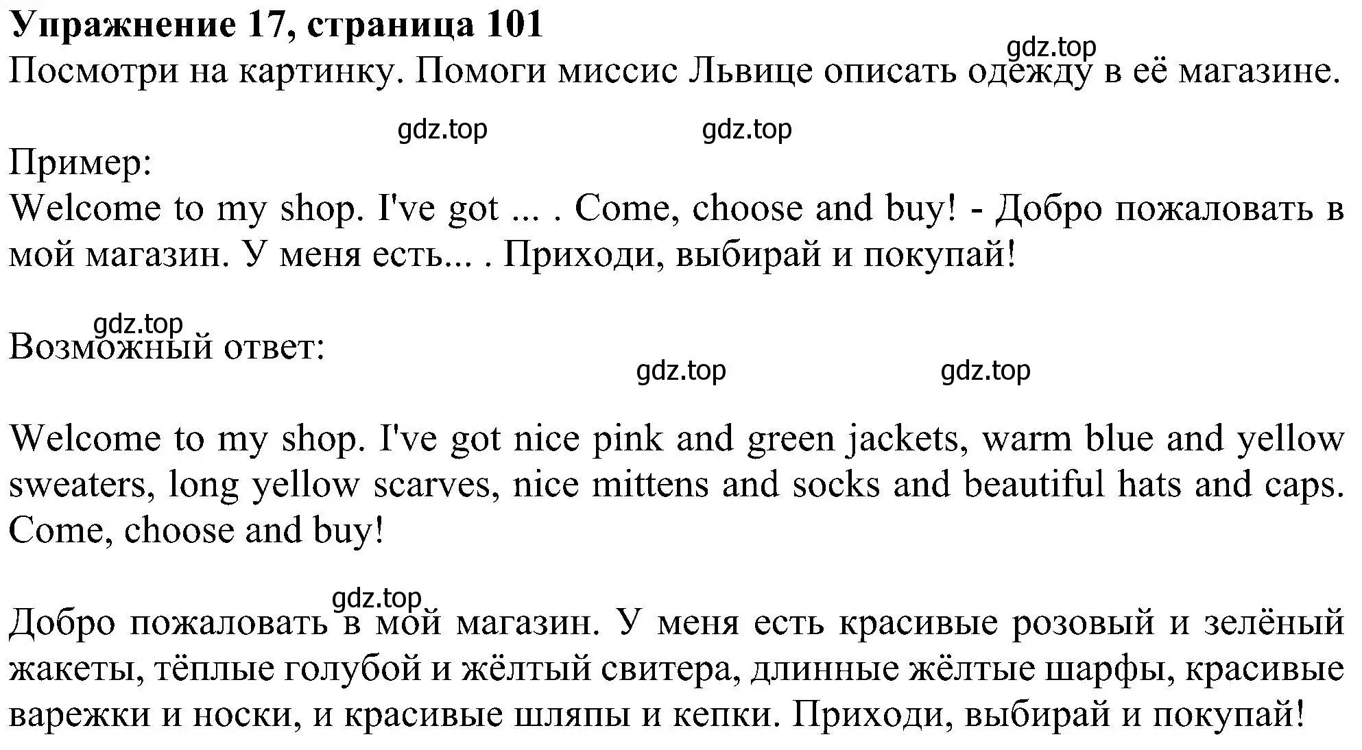 Решение номер 17 (страница 101) гдз по английскому языку 4 класс Биболетова, Денисенко, учебник