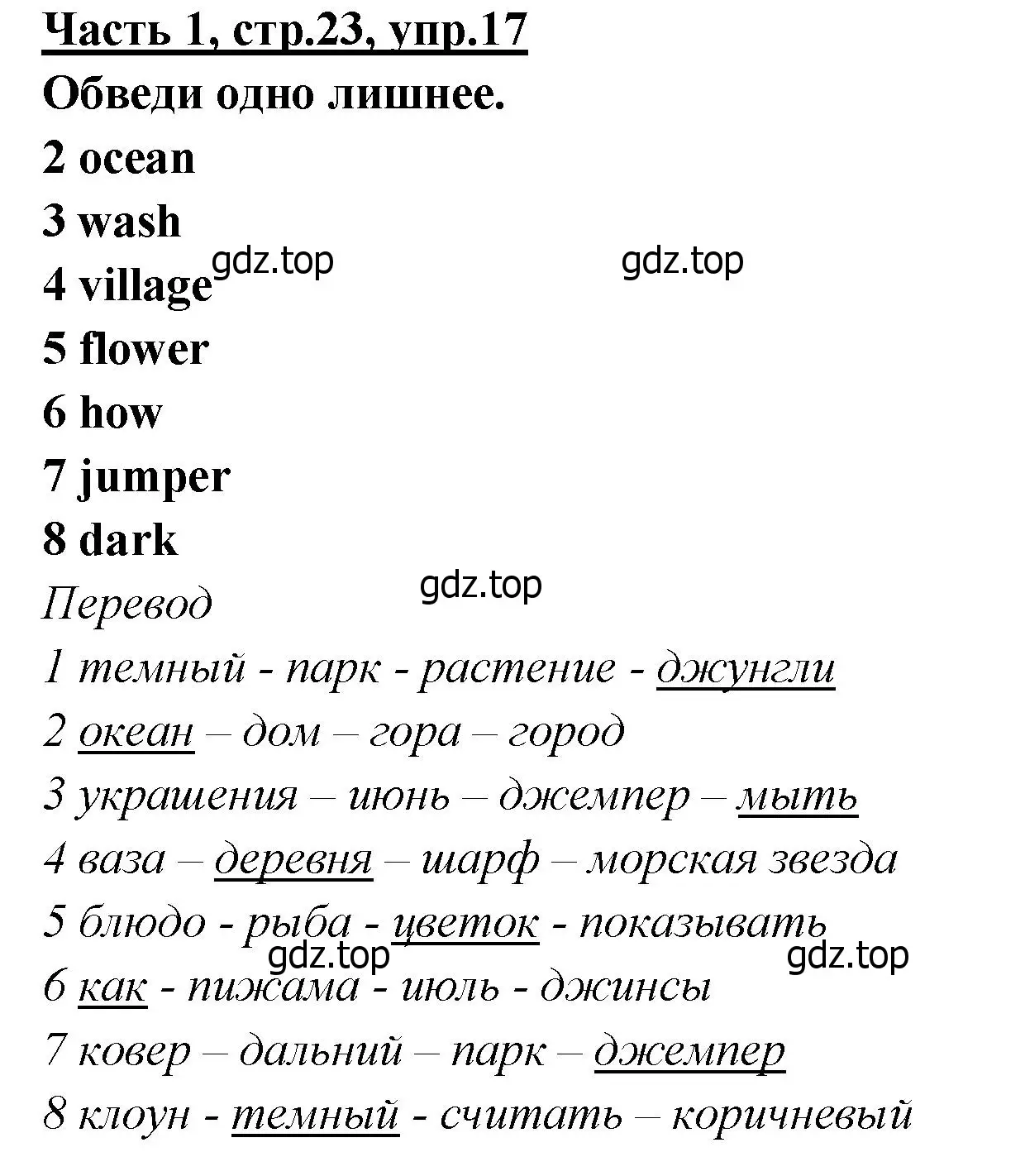 Решение номер 17 (страница 23) гдз по английскому языку 4 класс Баранова, Дули, рабочая тетрадь 1 часть