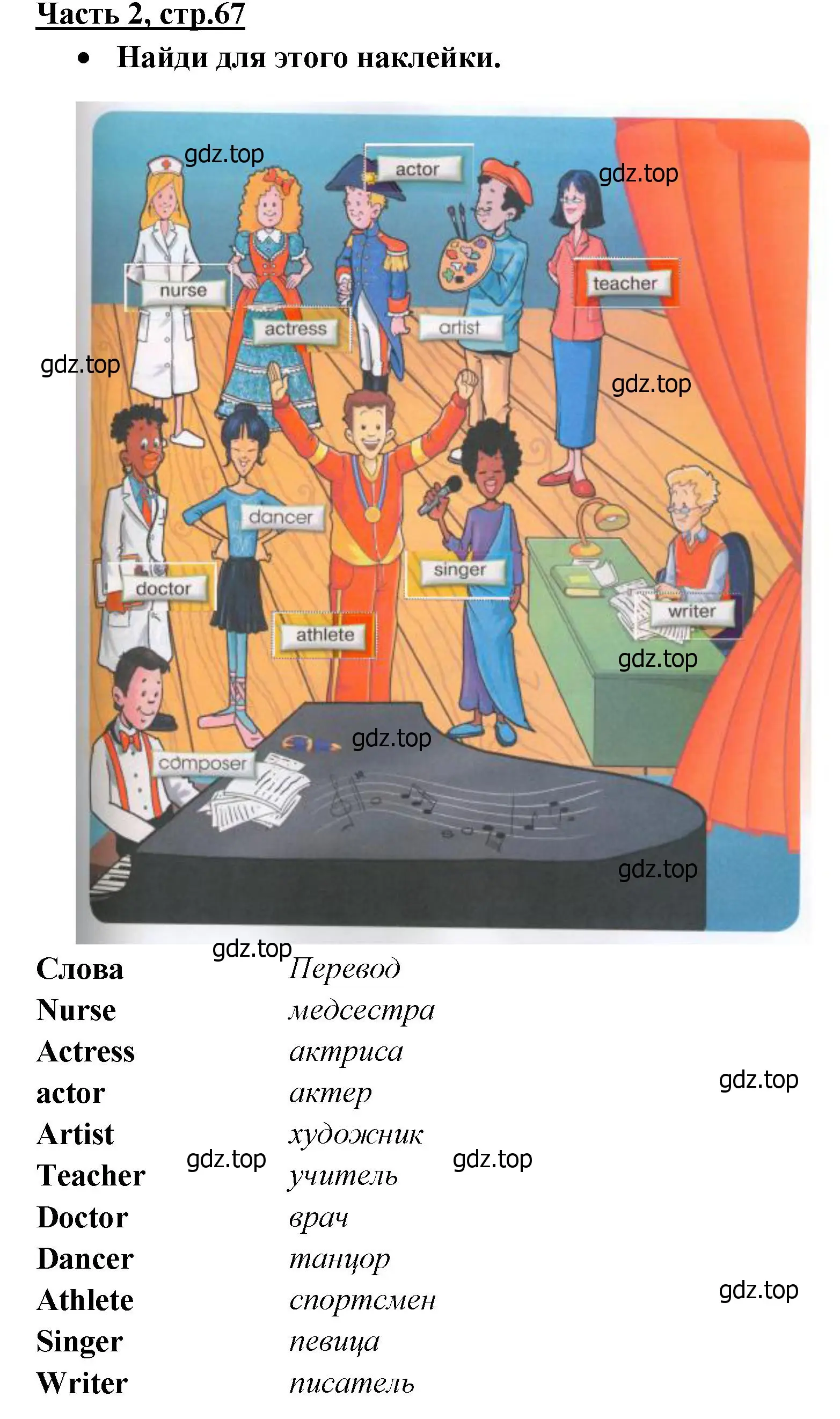 Решение  People at work (страница 67) гдз по английскому языку 4 класс Баранова, Дули, рабочая тетрадь 2 часть