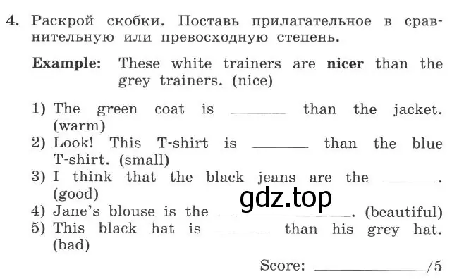 Условие номер 4 (страница 60) гдз по английскому языку 4 класс Биболетова, Денисенко, рабочая тетрадь с контрольными работами