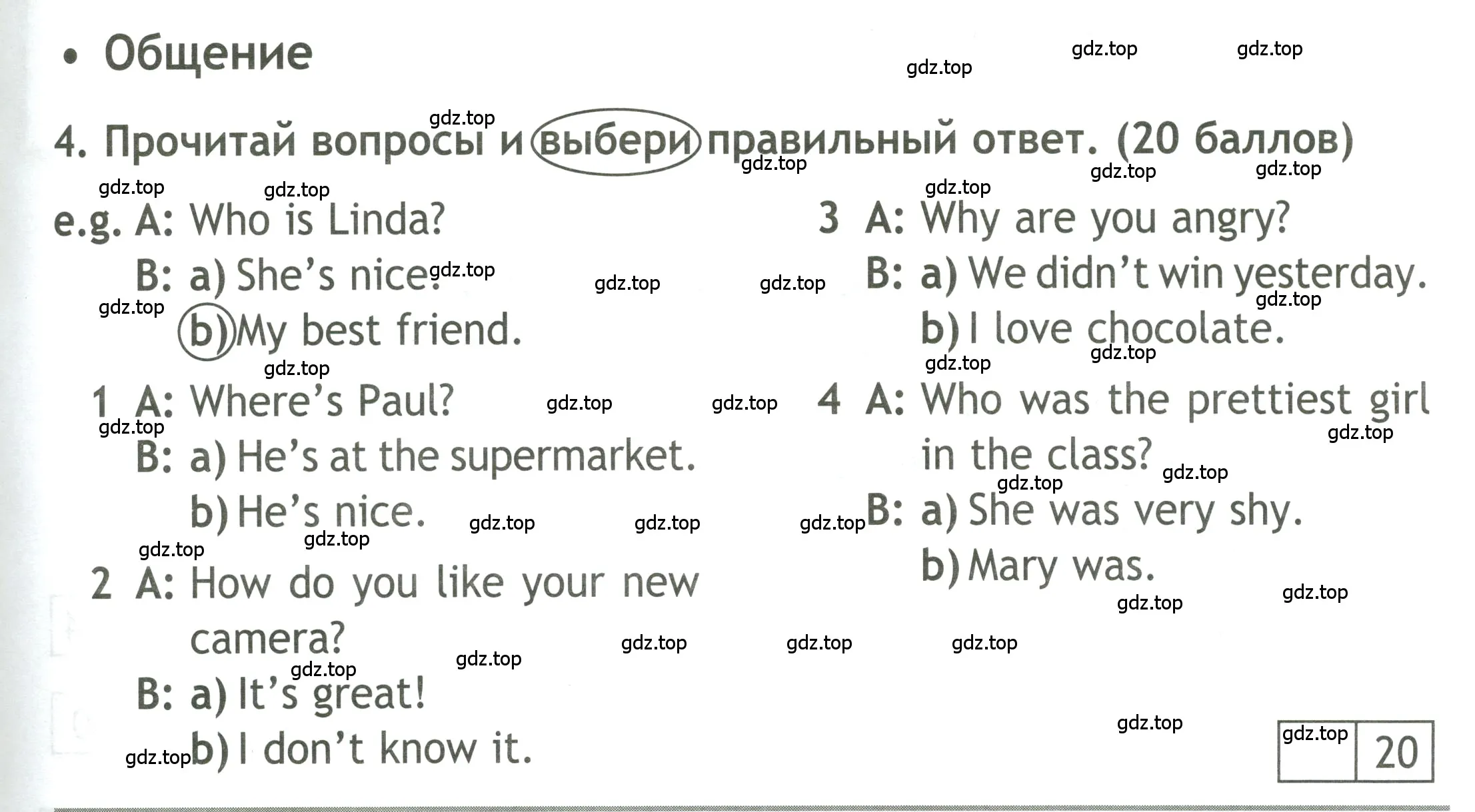 Условие номер 4 (страница 55) гдз по английскому языку 4 класс Быкова, Дули, контрольные задания