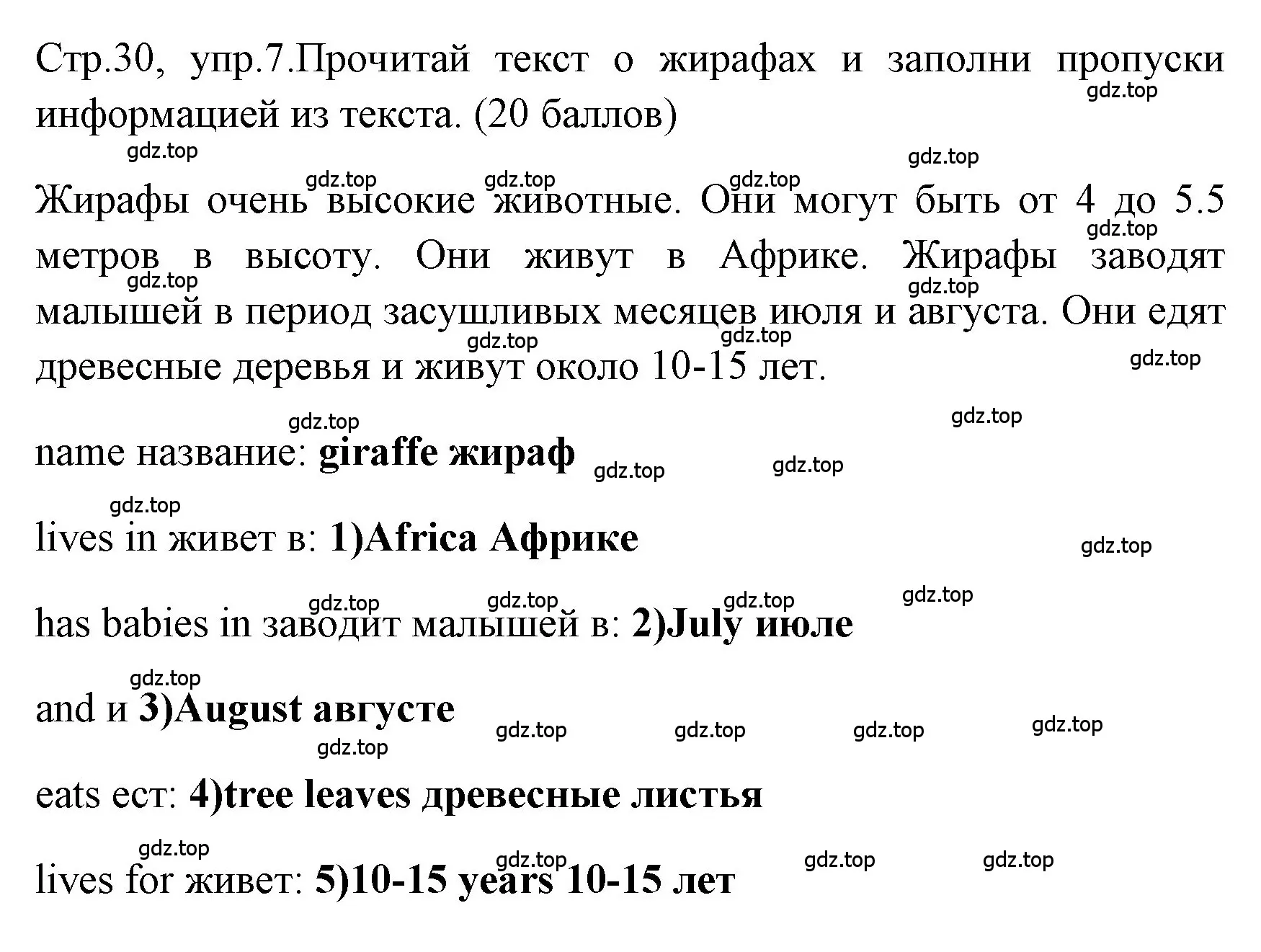 Решение номер 7 (страница 30) гдз по английскому языку 4 класс Быкова, Дули, контрольные задания