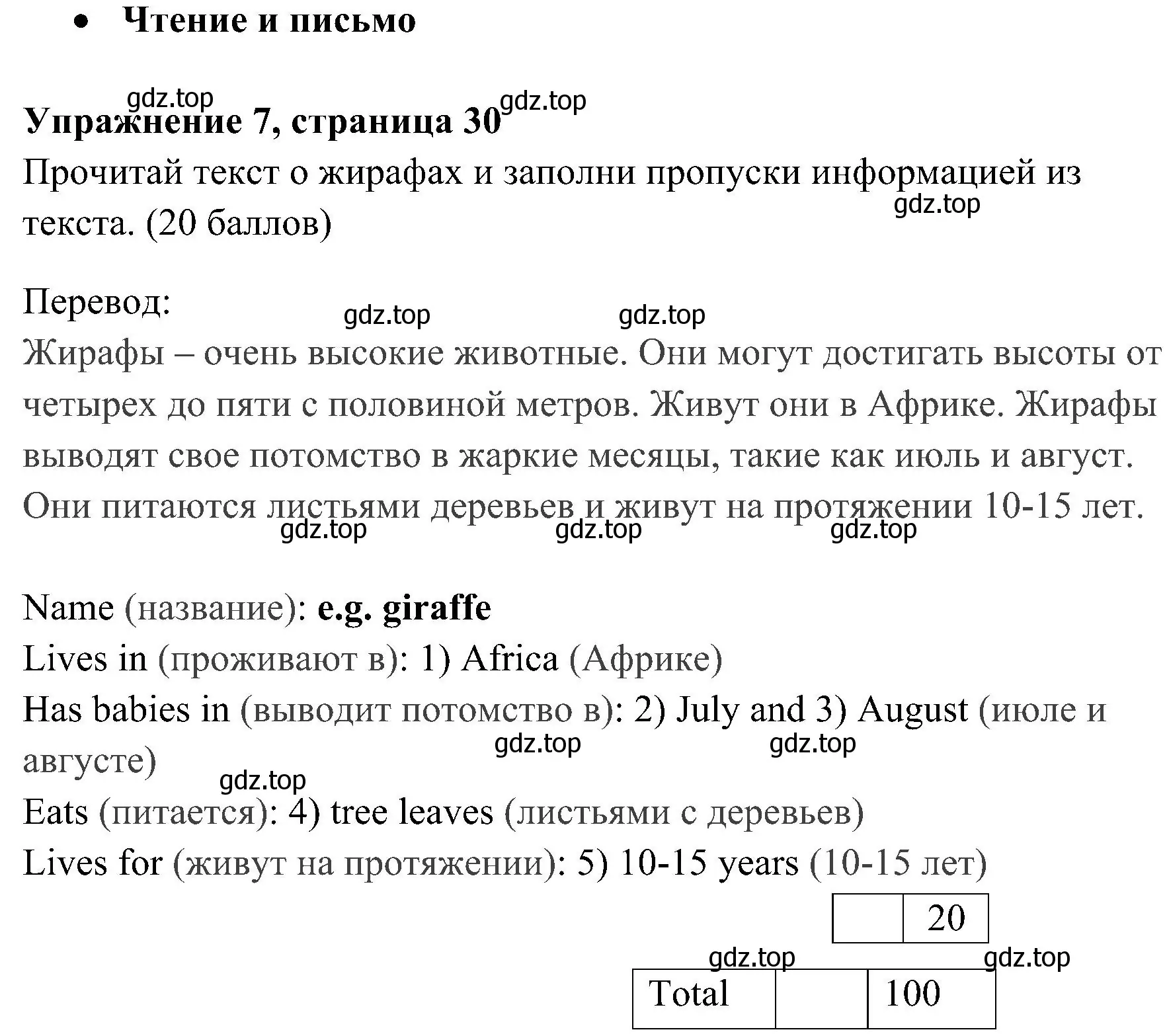 Решение 2. номер 7 (страница 30) гдз по английскому языку 4 класс Быкова, Дули, контрольные задания