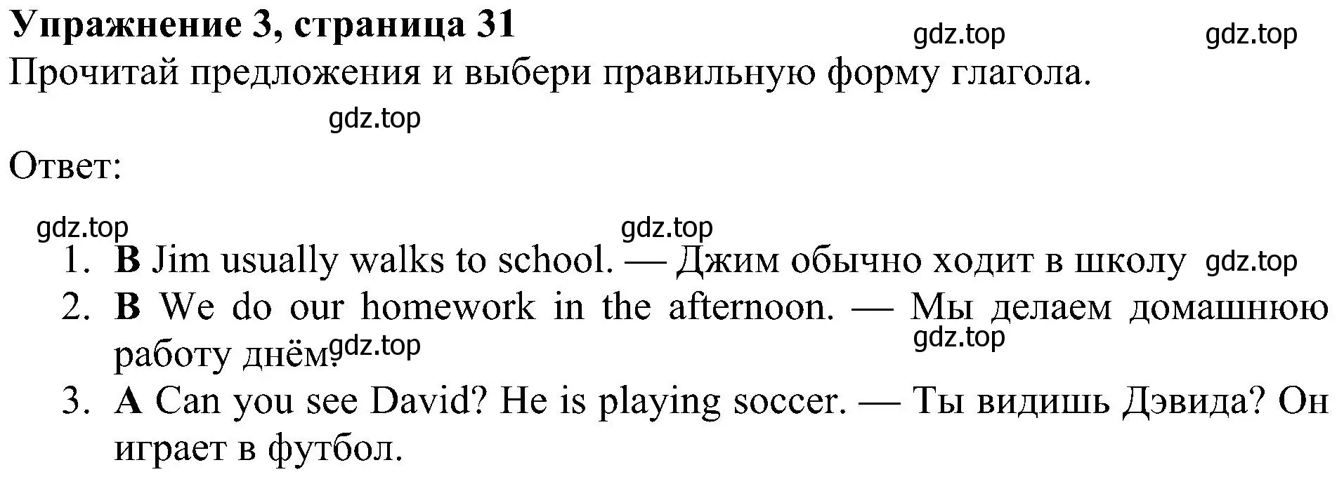 Решение 3. номер 3 (страница 31) гдз по английскому языку 4 класс Быкова, Дули, рабочая тетрадь