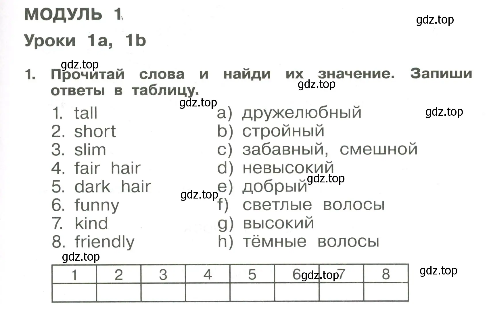 Условие номер 1 (страница 23) гдз по английскому языку 4 класс Быкова, Поспелова, сборник упражнений