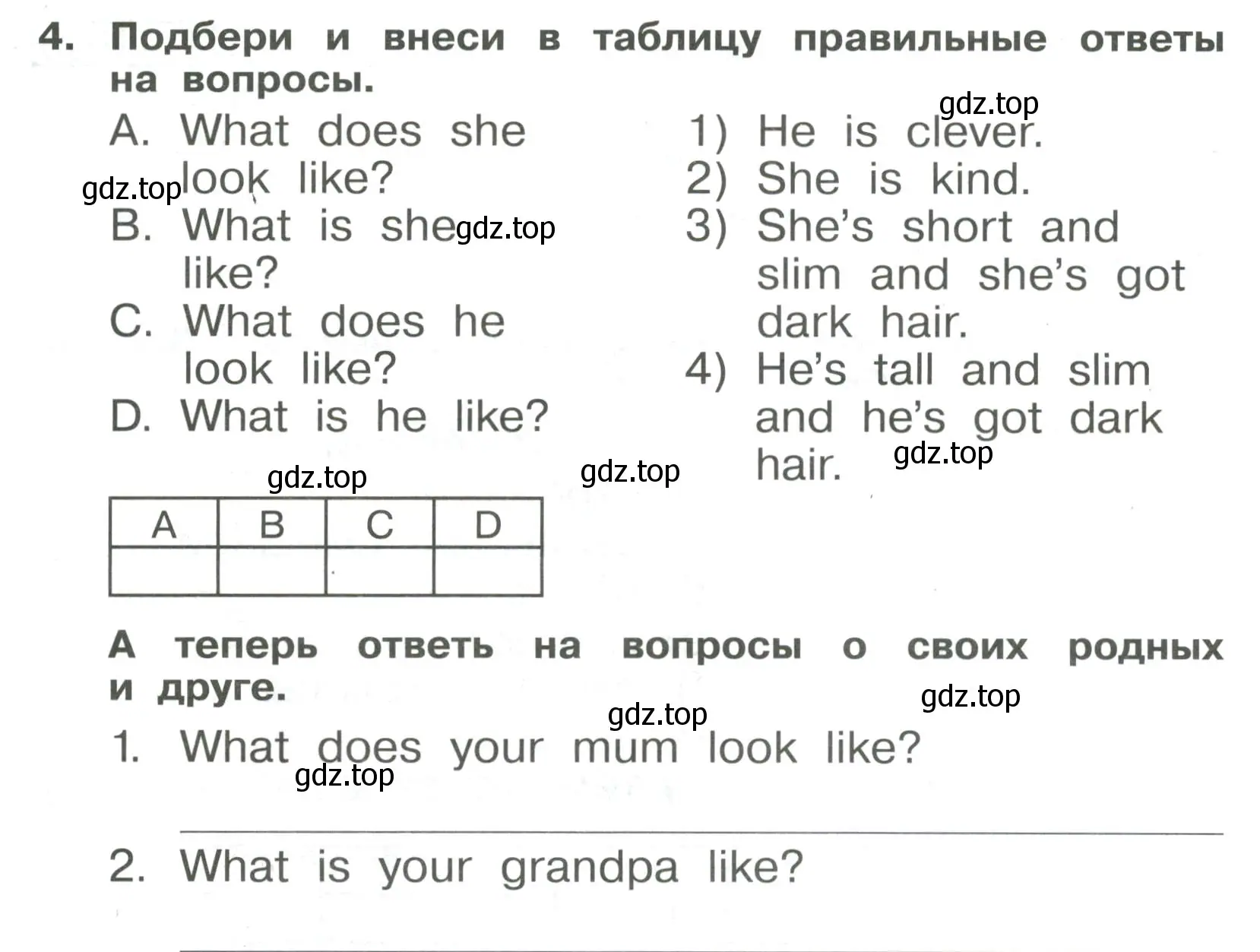 Условие номер 4 (страница 24) гдз по английскому языку 4 класс Быкова, Поспелова, сборник упражнений