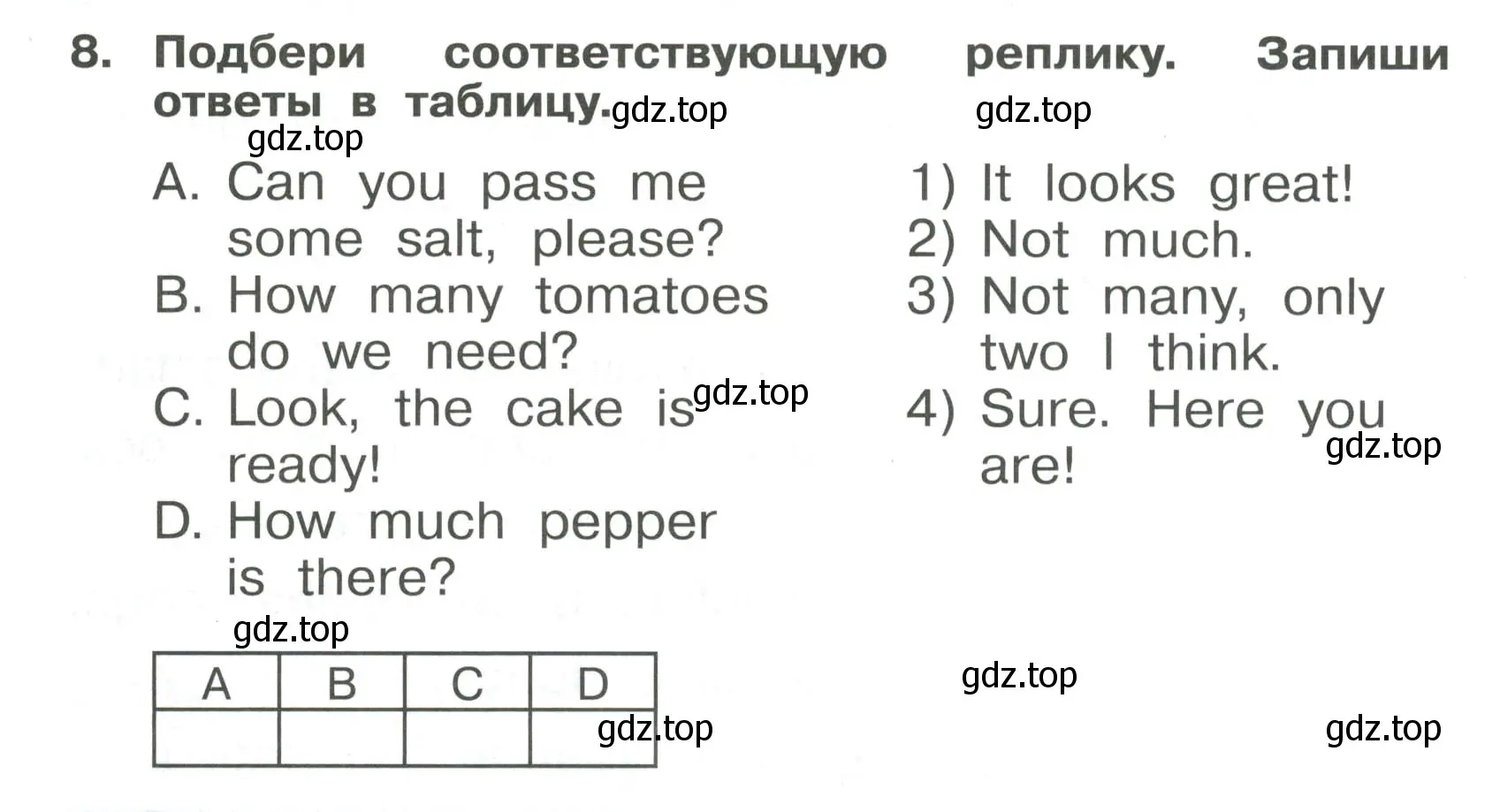 Условие номер 8 (страница 52) гдз по английскому языку 4 класс Быкова, Поспелова, сборник упражнений