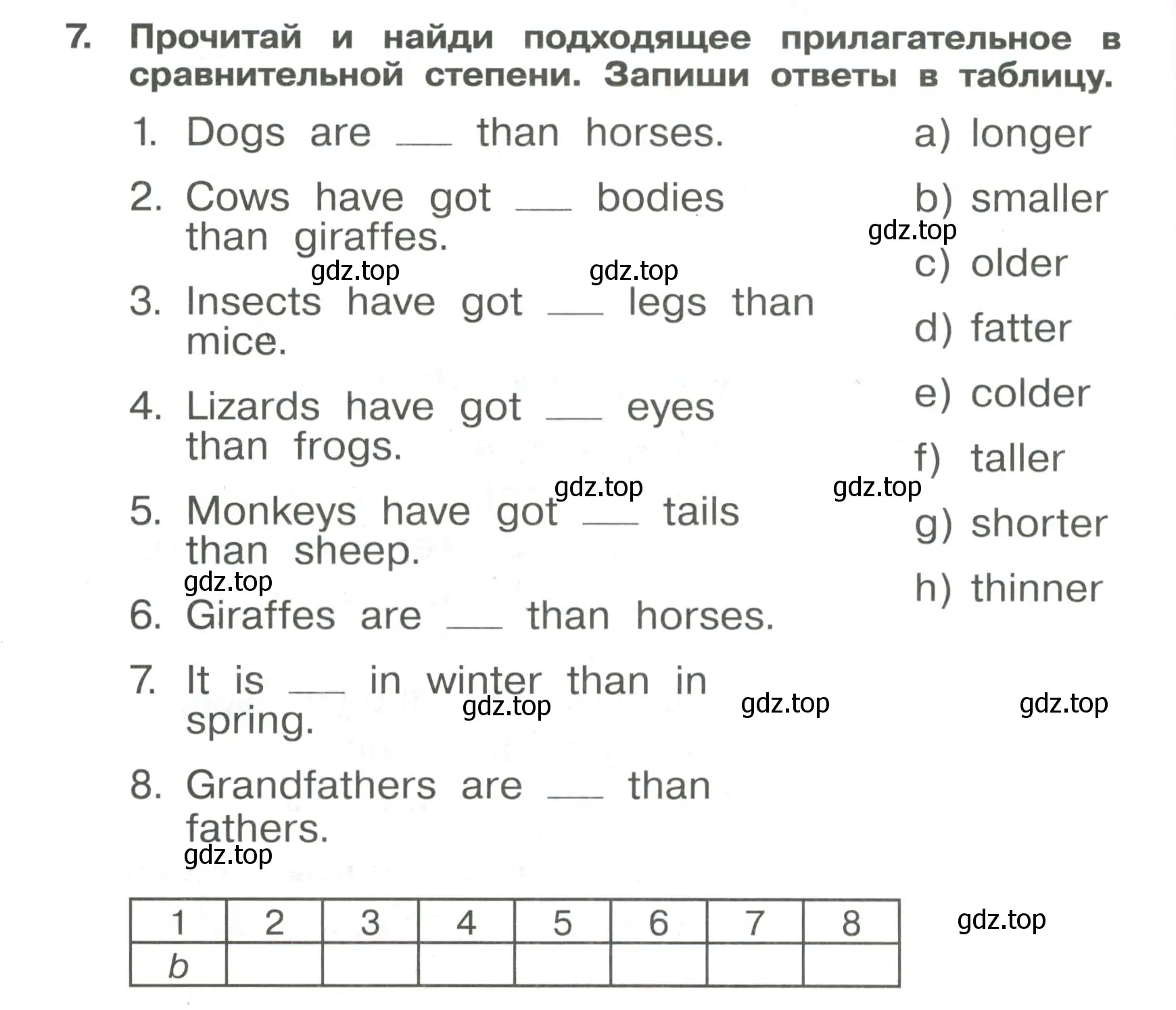 Условие номер 7 (страница 70) гдз по английскому языку 4 класс Быкова, Поспелова, сборник упражнений