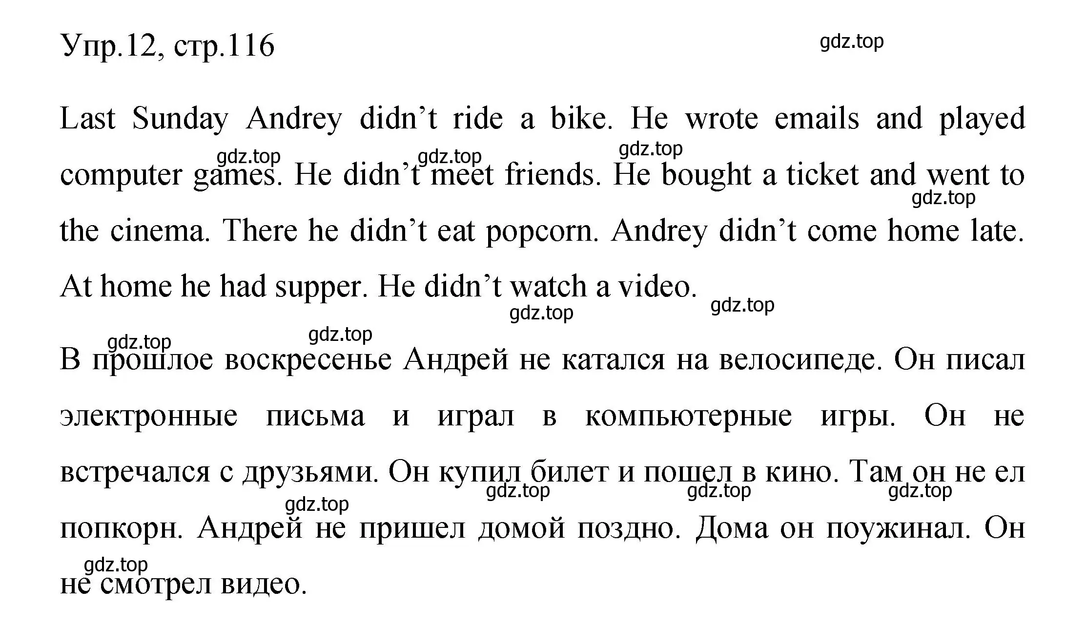 Решение номер 12 (страница 116) гдз по английскому языку 4 класс Быкова, Поспелова, сборник упражнений