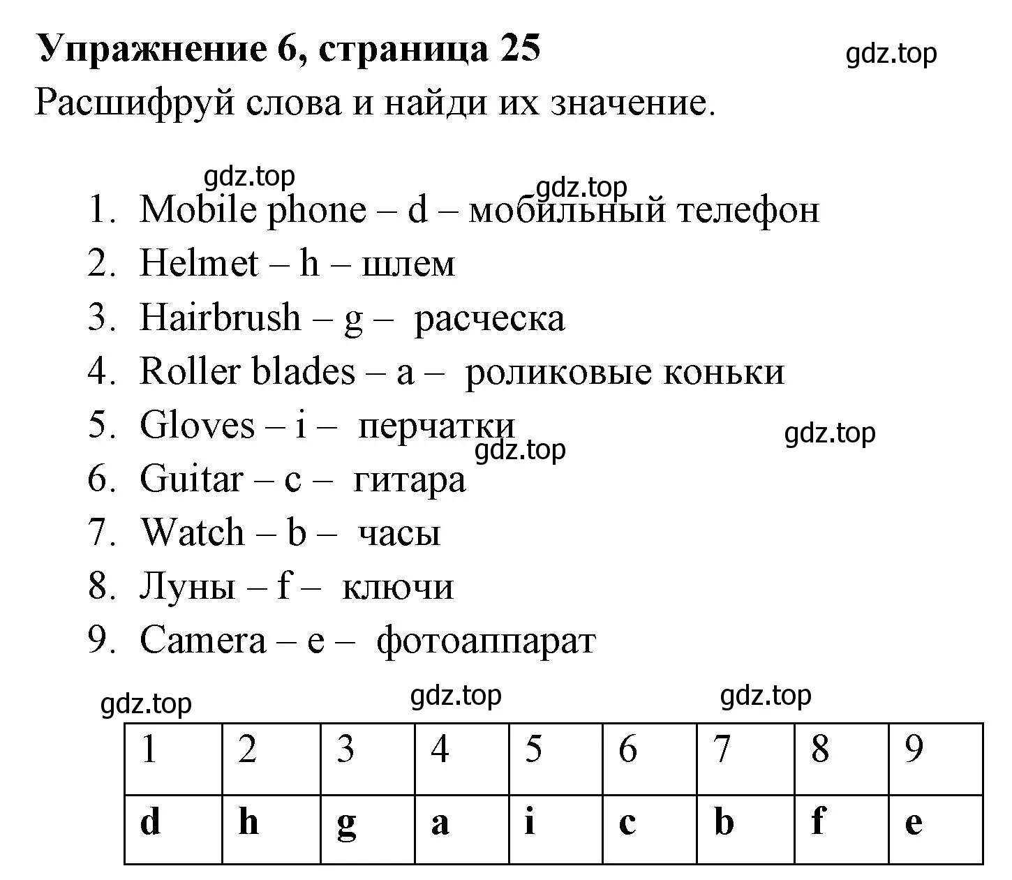 Решение 2. номер 6 (страница 25) гдз по английскому языку 4 класс Быкова, Поспелова, сборник упражнений