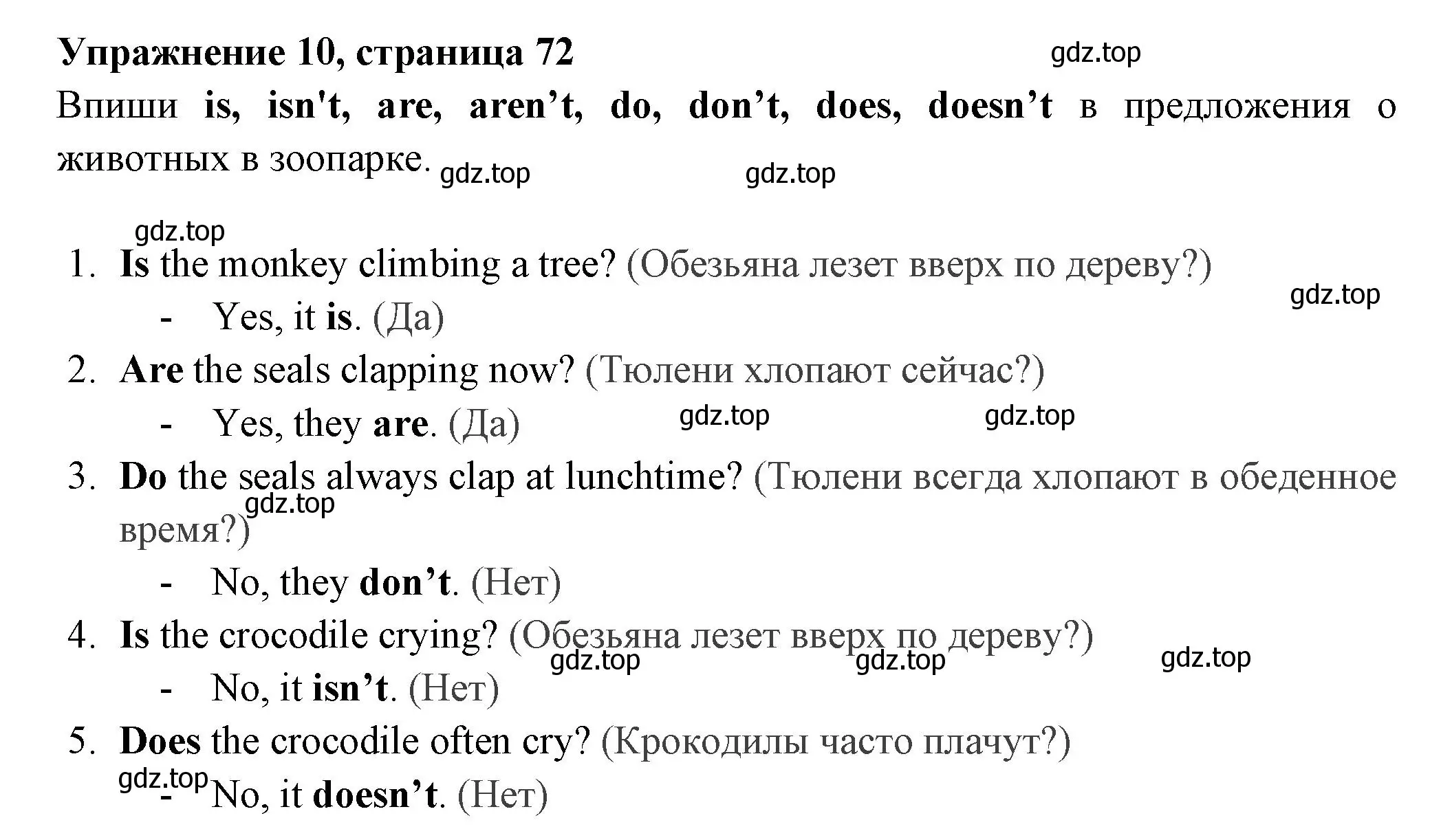 Решение 2. номер 10 (страница 72) гдз по английскому языку 4 класс Быкова, Поспелова, сборник упражнений