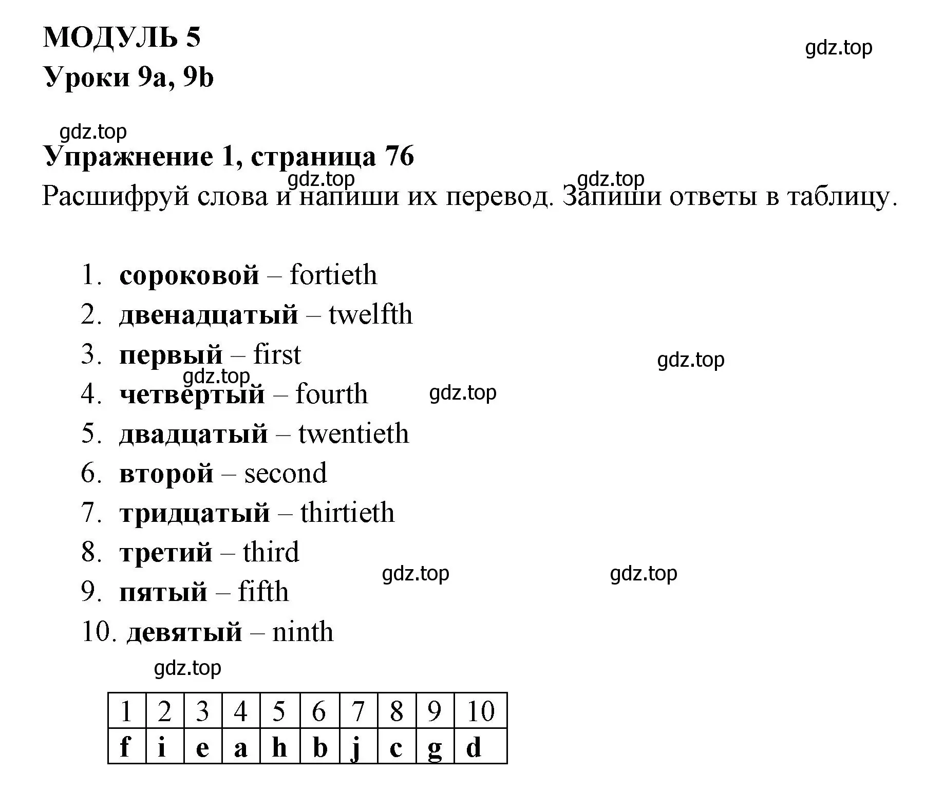 Решение 2. номер 1 (страница 76) гдз по английскому языку 4 класс Быкова, Поспелова, сборник упражнений