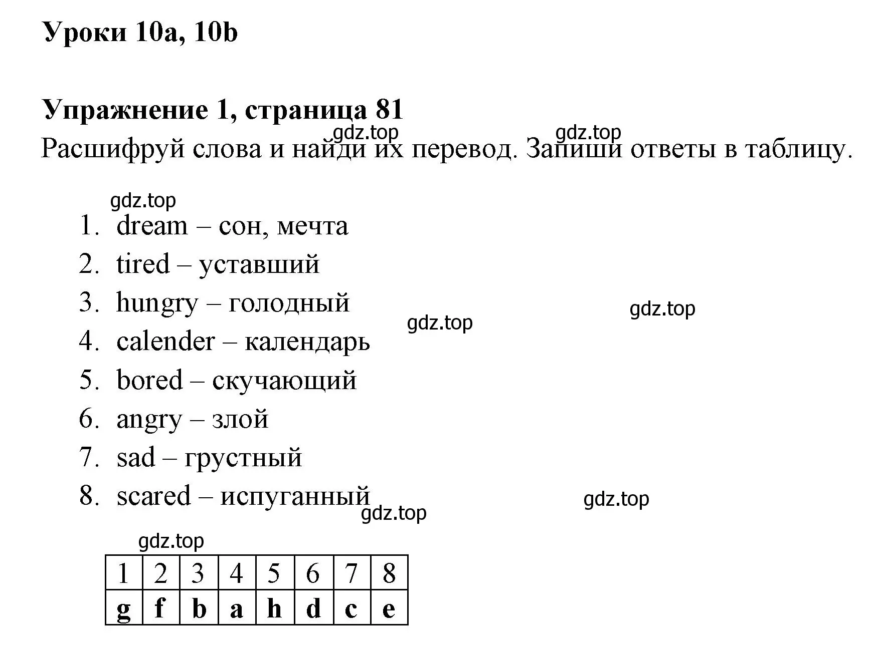 Решение 2. номер 1 (страница 81) гдз по английскому языку 4 класс Быкова, Поспелова, сборник упражнений