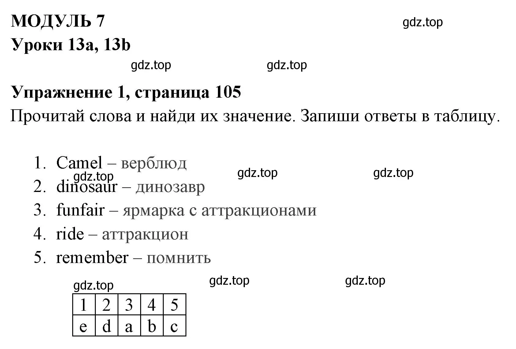 Решение 2. номер 1 (страница 105) гдз по английскому языку 4 класс Быкова, Поспелова, сборник упражнений