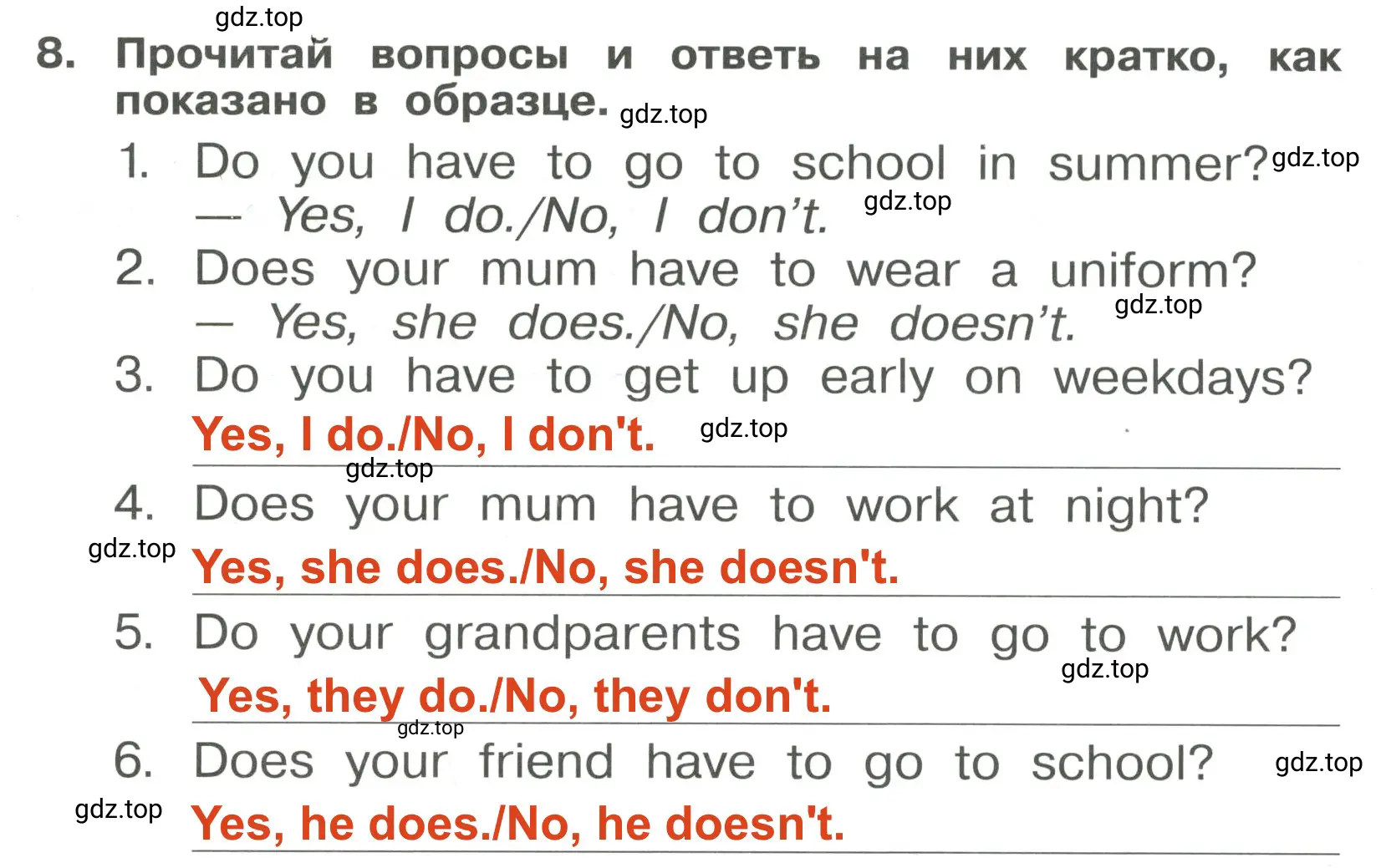 Решение 3. номер 8 (страница 44) гдз по английскому языку 4 класс Быкова, Поспелова, сборник упражнений