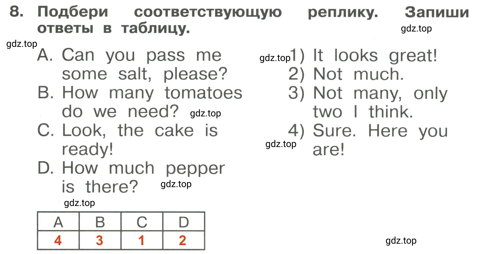 Решение 3. номер 8 (страница 52) гдз по английскому языку 4 класс Быкова, Поспелова, сборник упражнений