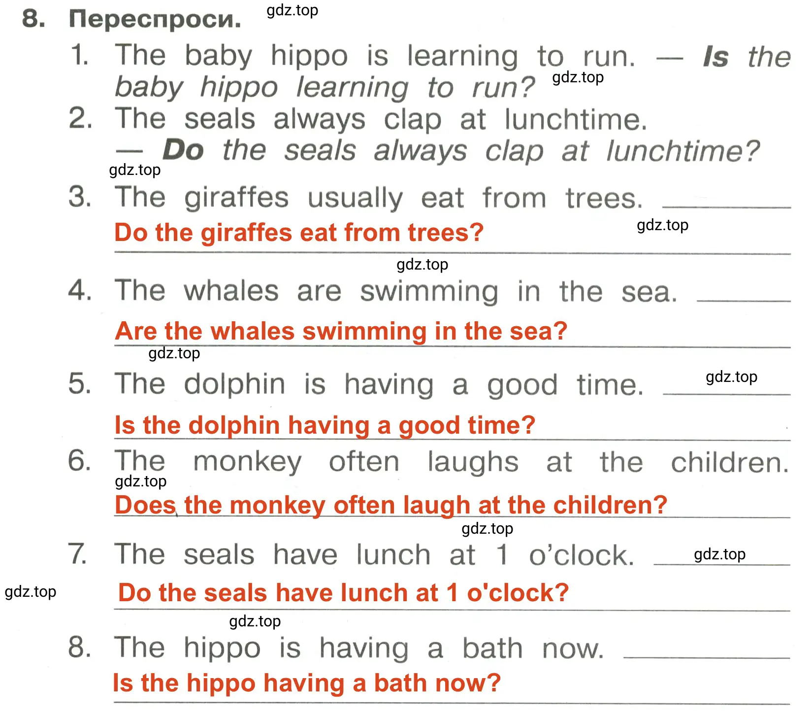 Решение 3. номер 8 (страница 66) гдз по английскому языку 4 класс Быкова, Поспелова, сборник упражнений