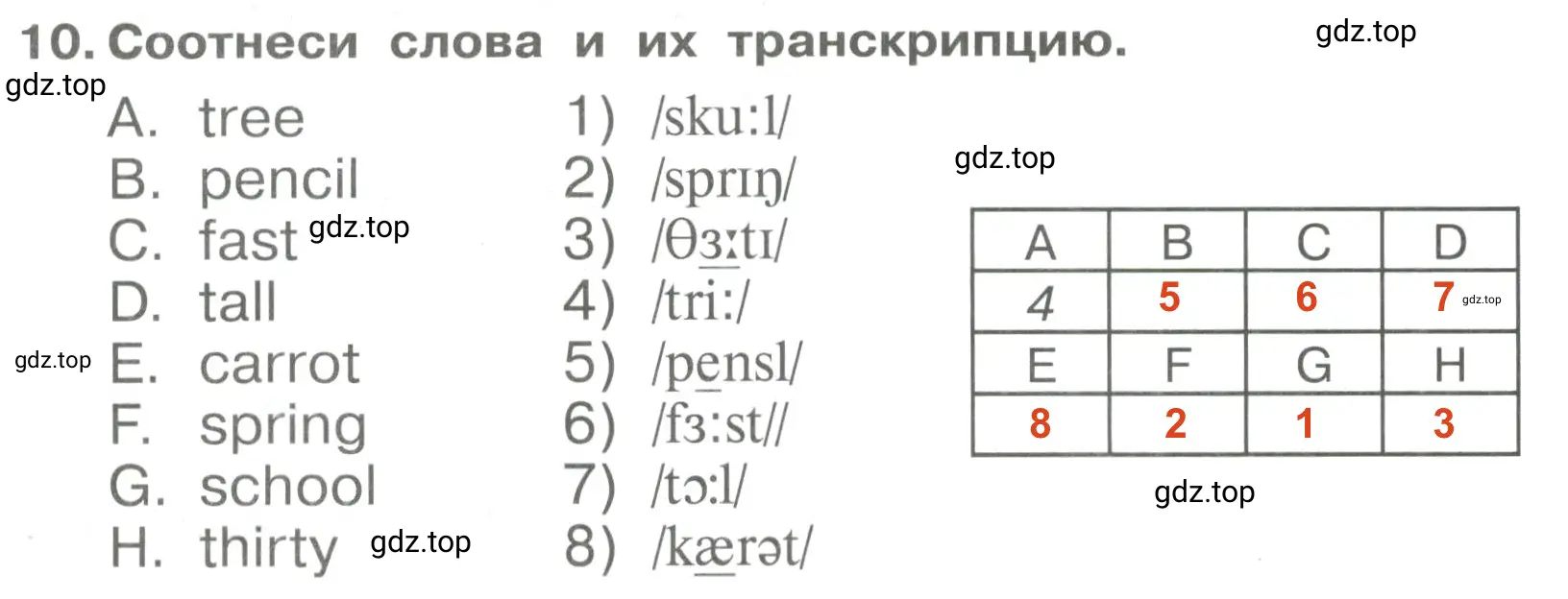 Решение 3. номер 10 (страница 80) гдз по английскому языку 4 класс Быкова, Поспелова, сборник упражнений