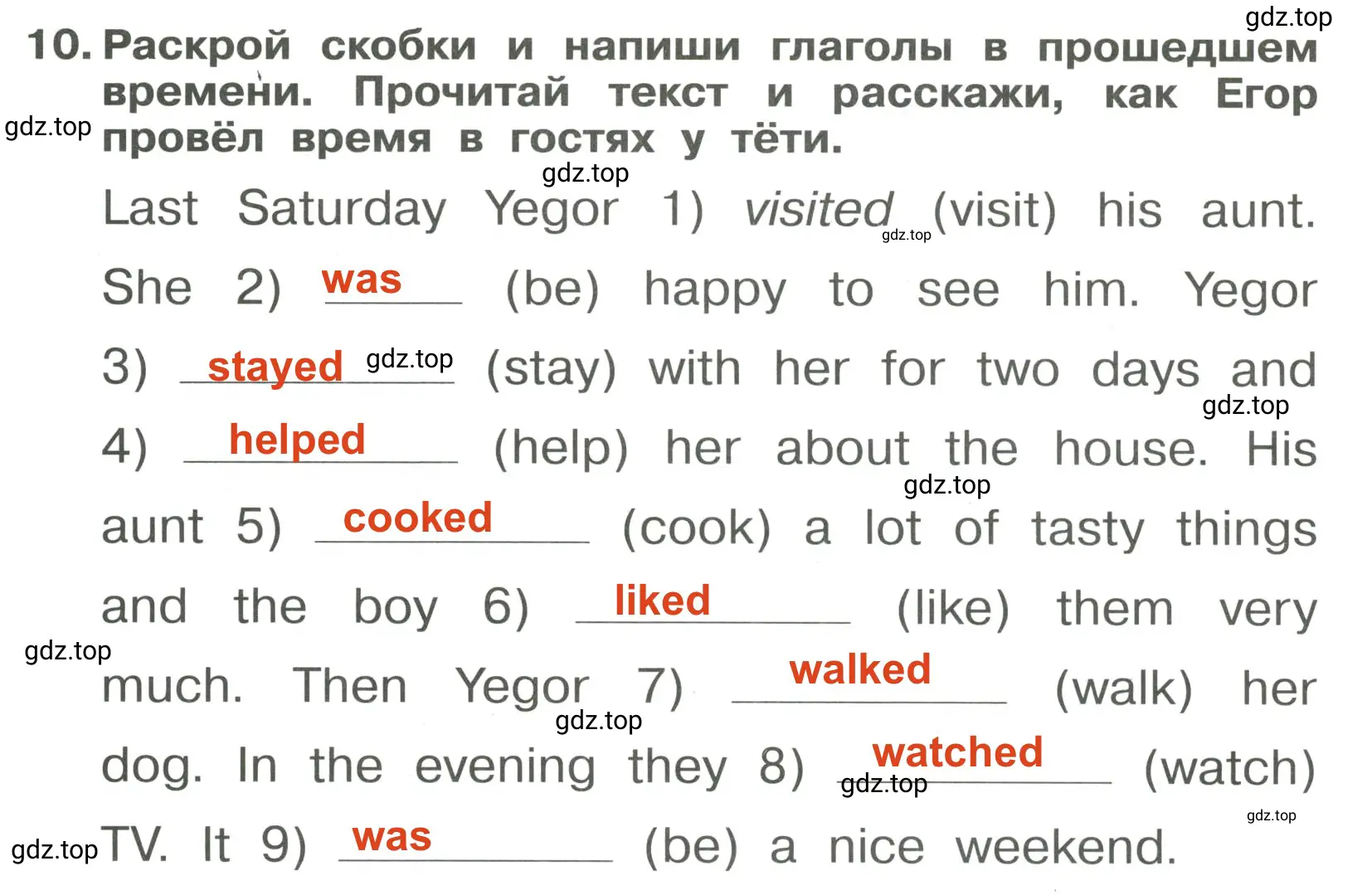 Решение 3. номер 10 (страница 100) гдз по английскому языку 4 класс Быкова, Поспелова, сборник упражнений