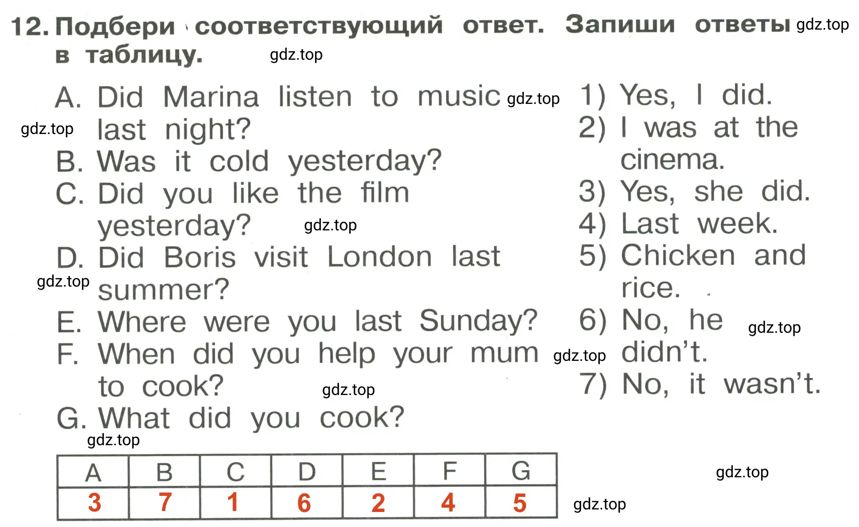 Решение 3. номер 12 (страница 101) гдз по английскому языку 4 класс Быкова, Поспелова, сборник упражнений