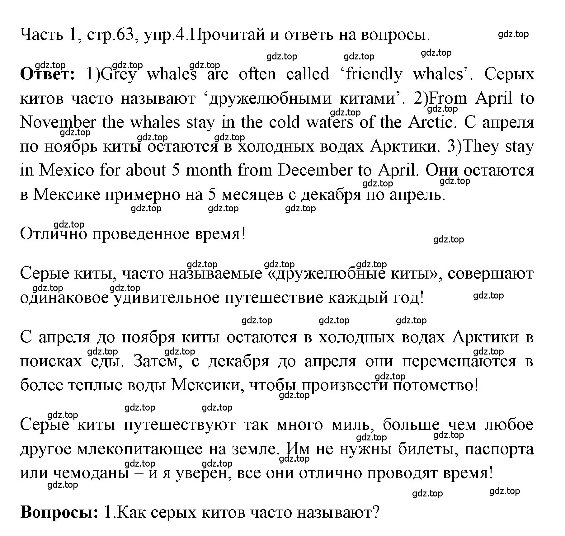 Решение номер 4 (страница 63) гдз по английскому языку 4 класс Быкова, Дули, учебник 1 часть