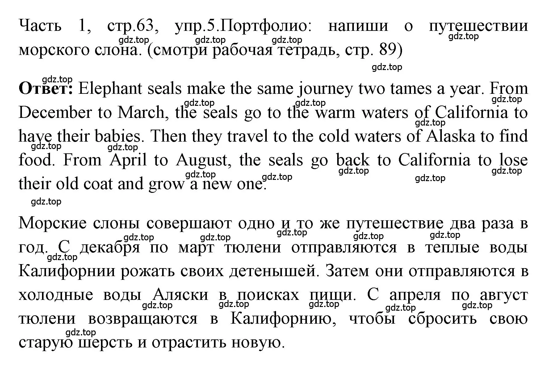 Решение номер 5 (страница 63) гдз по английскому языку 4 класс Быкова, Дули, учебник 1 часть