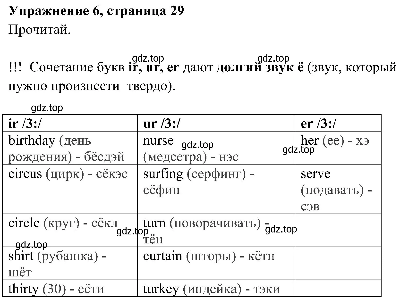 Решение 2. номер 6 (страница 29) гдз по английскому языку 4 класс Быкова, Дули, учебник 1 часть