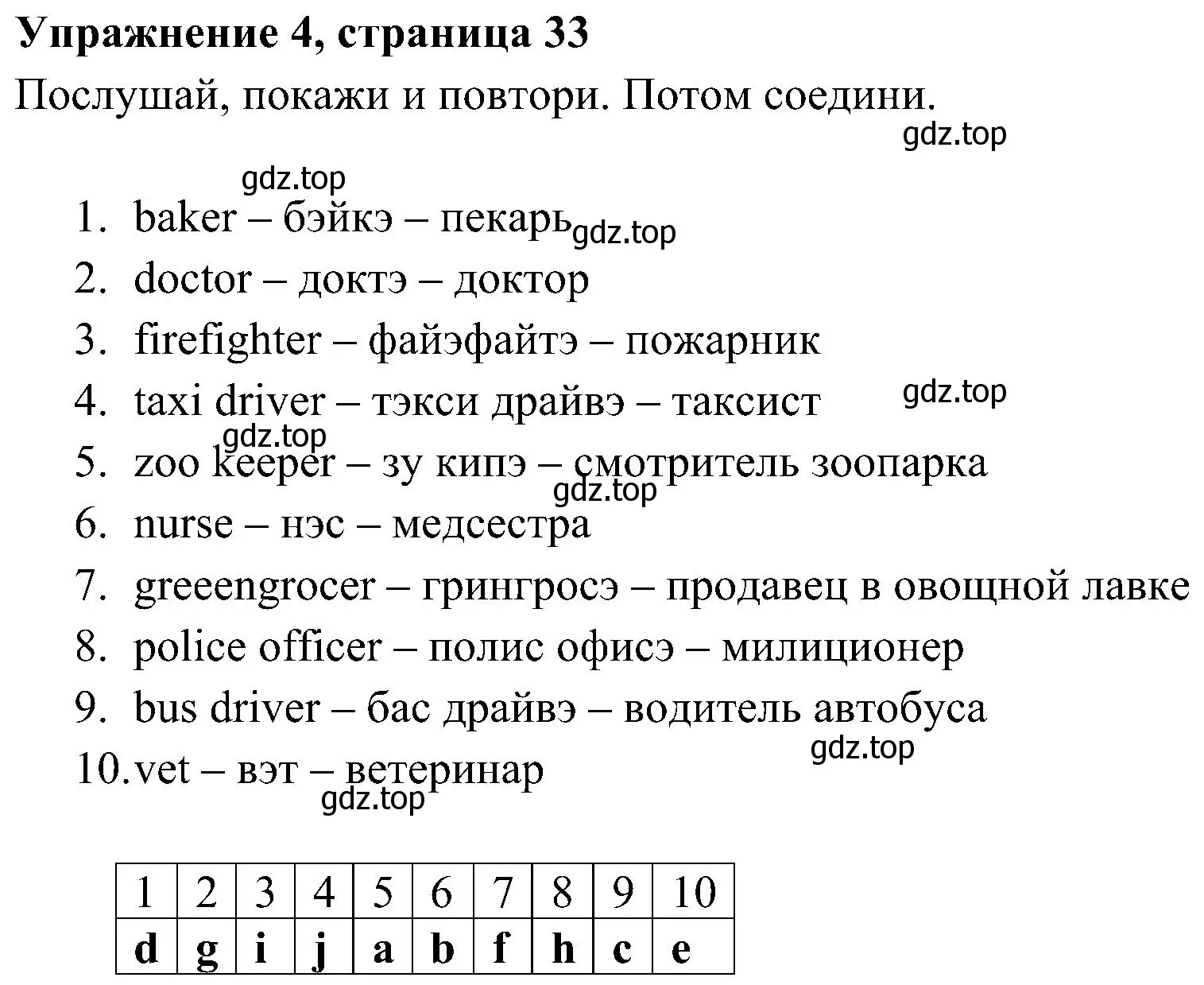 Решение 2. номер 4 (страница 33) гдз по английскому языку 4 класс Быкова, Дули, учебник 1 часть