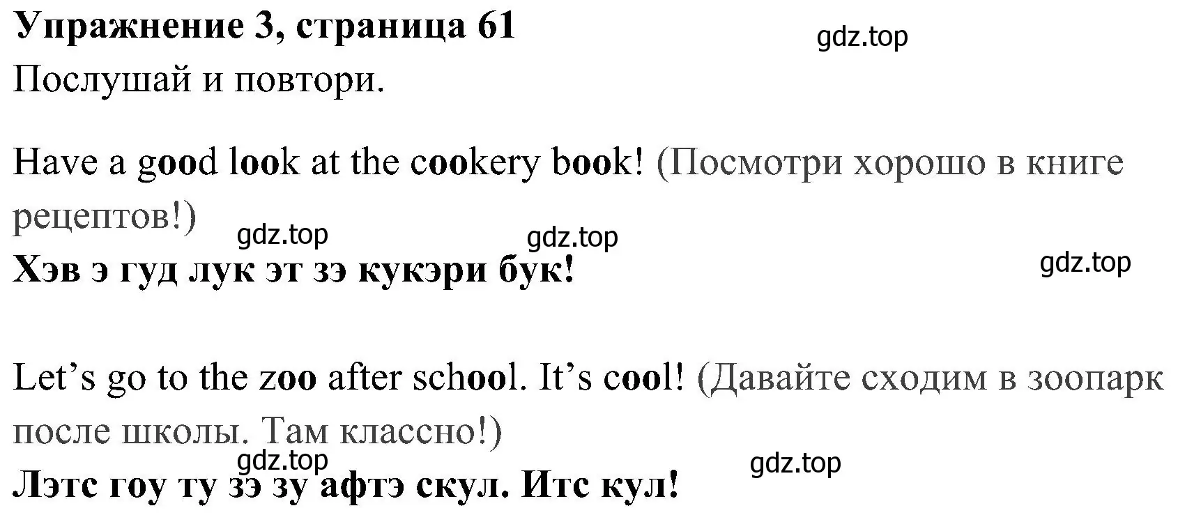 Решение 2. номер 3 (страница 61) гдз по английскому языку 4 класс Быкова, Дули, учебник 1 часть