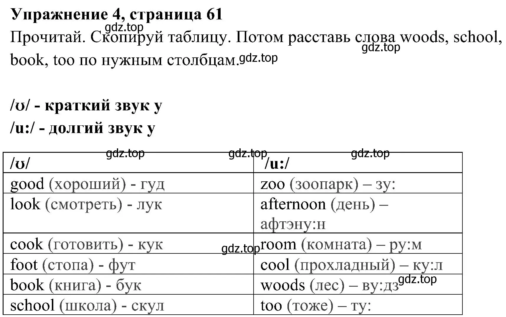 Решение 2. номер 4 (страница 61) гдз по английскому языку 4 класс Быкова, Дули, учебник 1 часть