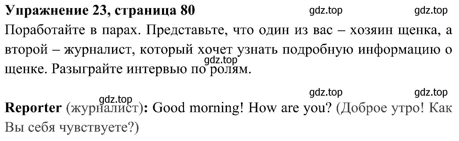 Решение 2. номер 23 (страница 80) гдз по английскому языку 4 класс Быкова, Дули, учебник 2 часть