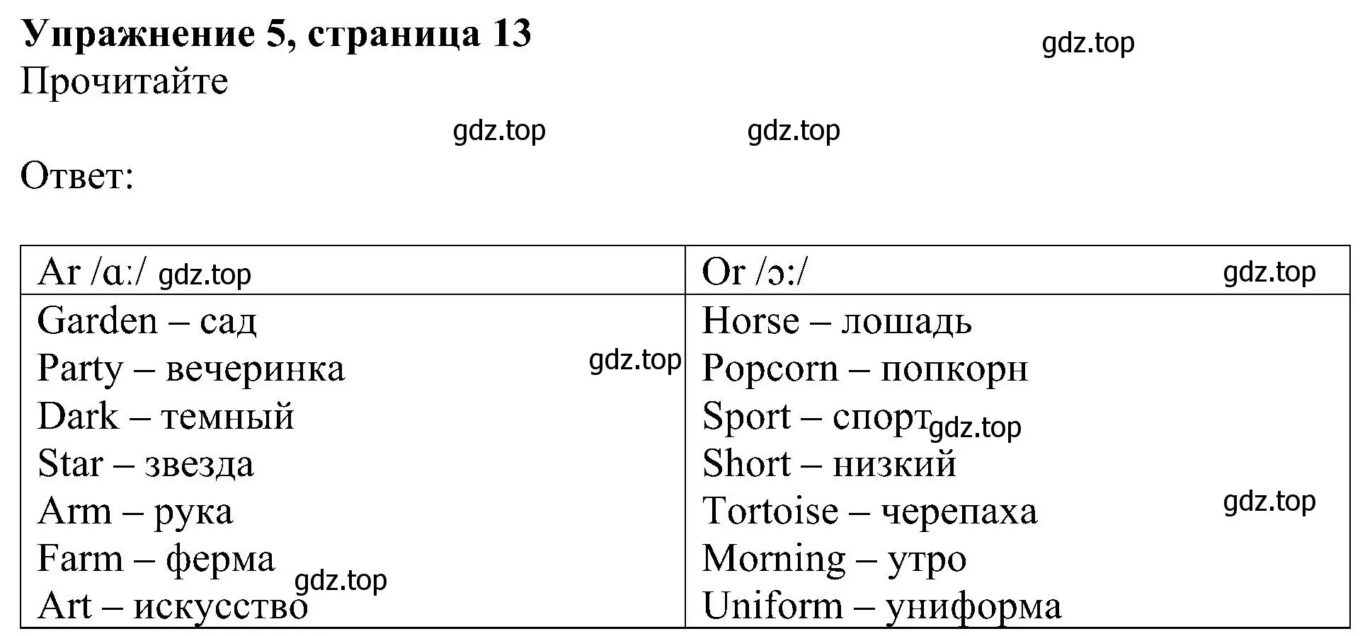 Решение 3. номер 5 (страница 13) гдз по английскому языку 4 класс Быкова, Дули, учебник 1 часть