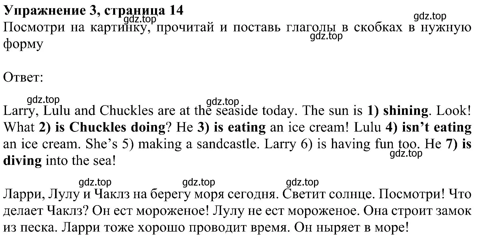 Решение 3. номер 3 (страница 14) гдз по английскому языку 4 класс Быкова, Дули, учебник 1 часть