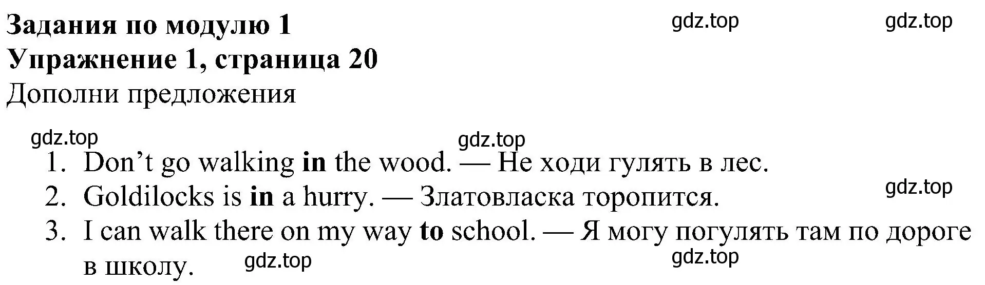 Решение 3. номер 1 (страница 20) гдз по английскому языку 4 класс Быкова, Дули, учебник 1 часть