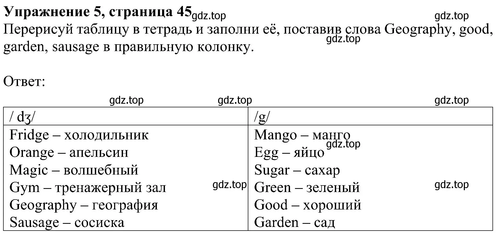 Решение 3. номер 5 (страница 45) гдз по английскому языку 4 класс Быкова, Дули, учебник 1 часть