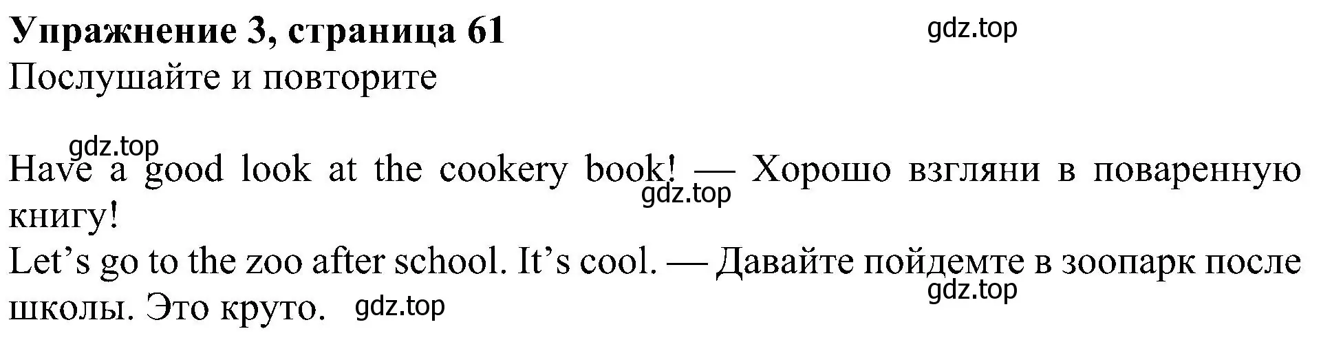 Решение 3. номер 3 (страница 61) гдз по английскому языку 4 класс Быкова, Дули, учебник 1 часть