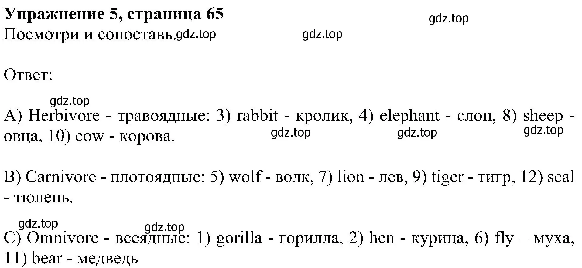 Решение 3. номер 5 (страница 65) гдз по английскому языку 4 класс Быкова, Дули, учебник 1 часть