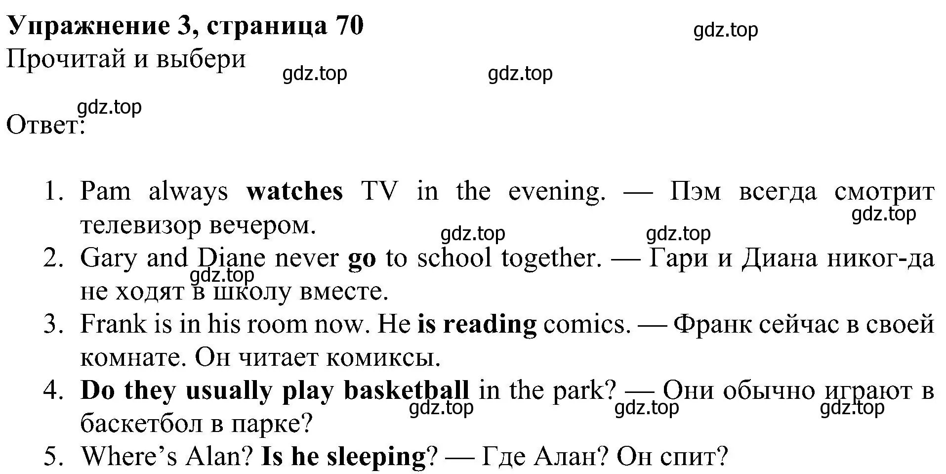 Решение 3. номер 3 (страница 70) гдз по английскому языку 4 класс Быкова, Дули, учебник 1 часть