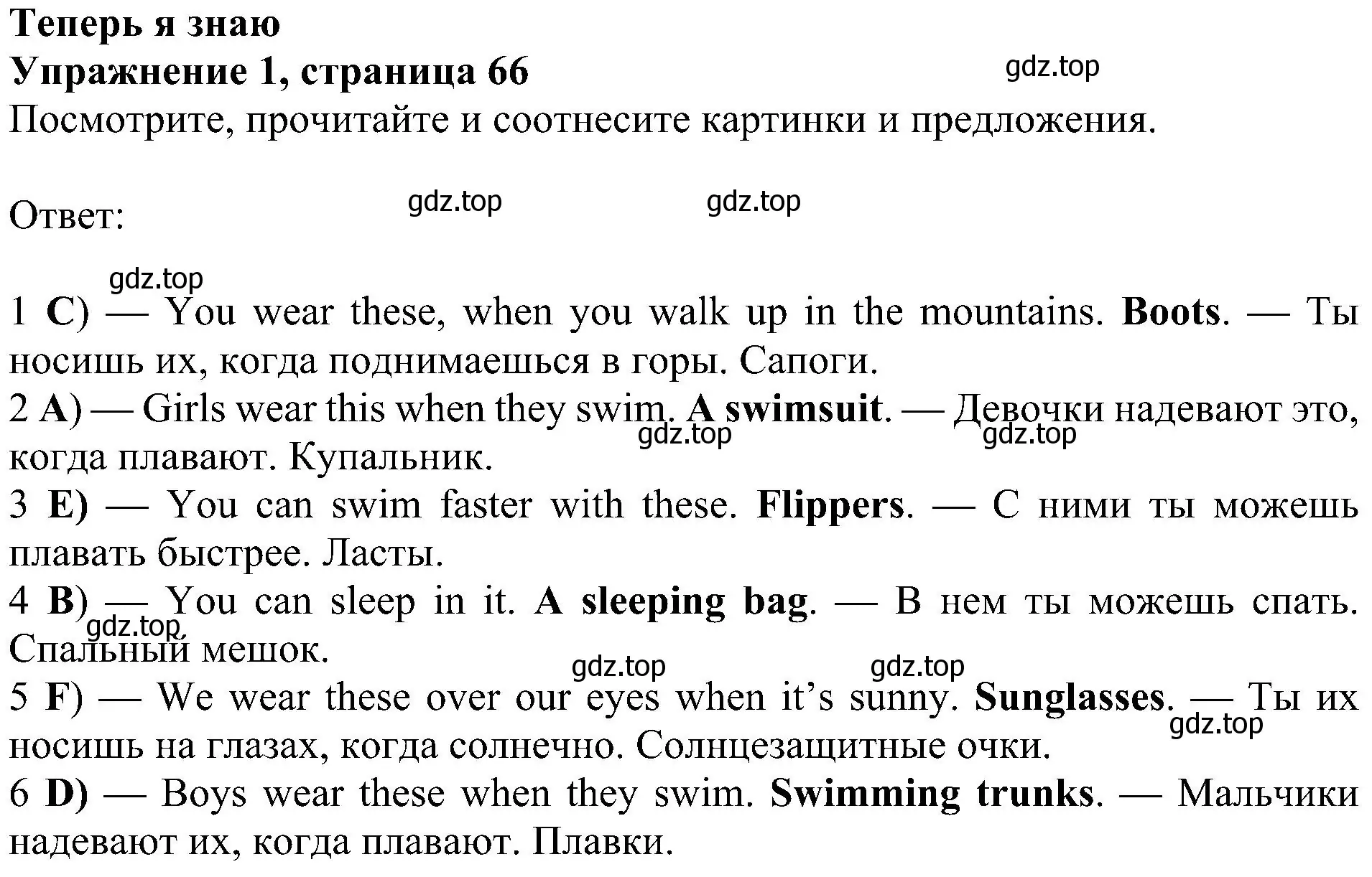 Решение 3. номер 1 (страница 66) гдз по английскому языку 4 класс Быкова, Дули, учебник 2 часть