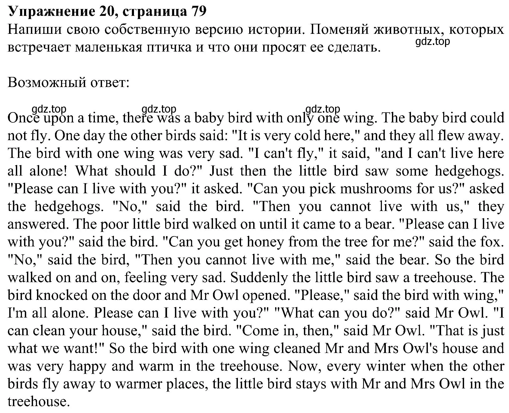 Решение 3. номер 20 (страница 79) гдз по английскому языку 4 класс Быкова, Дули, учебник 2 часть