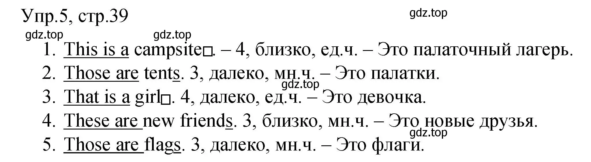 Решение номер 5 (страница 39) гдз по английскому языку 4 класс Комарова, Малова, пособие по грамматике 1 часть