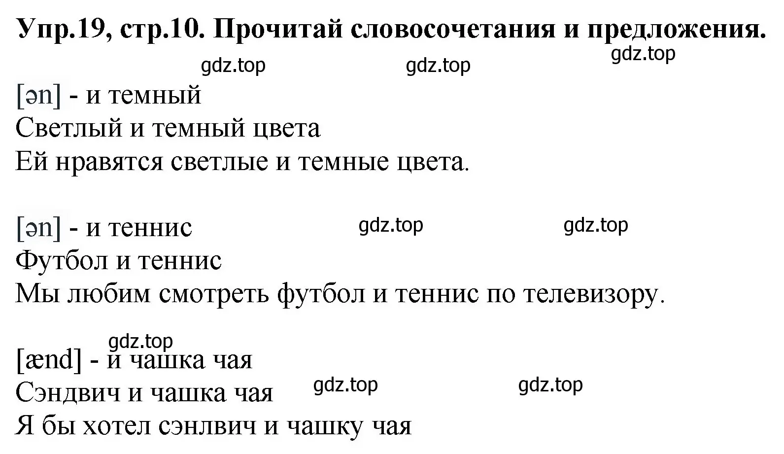 Решение номер 19 (страница 10) гдз по английскому языку 4 класс Комарова, Ларионова, рабочая тетрадь