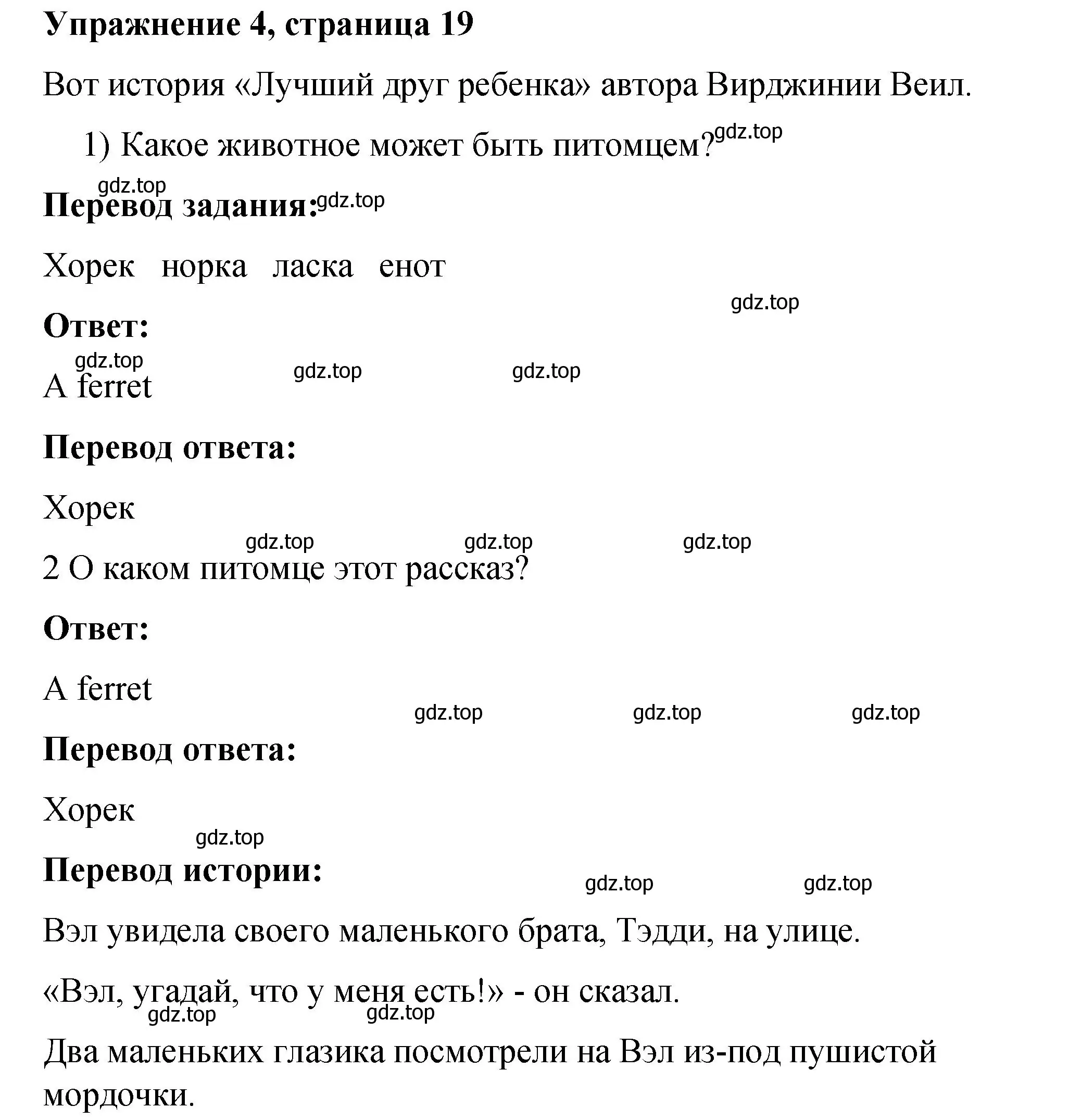 Решение номер 4 (страница 19) гдз по английскому языку 4 класс Кузовлев, Перегудова, книга для чтения