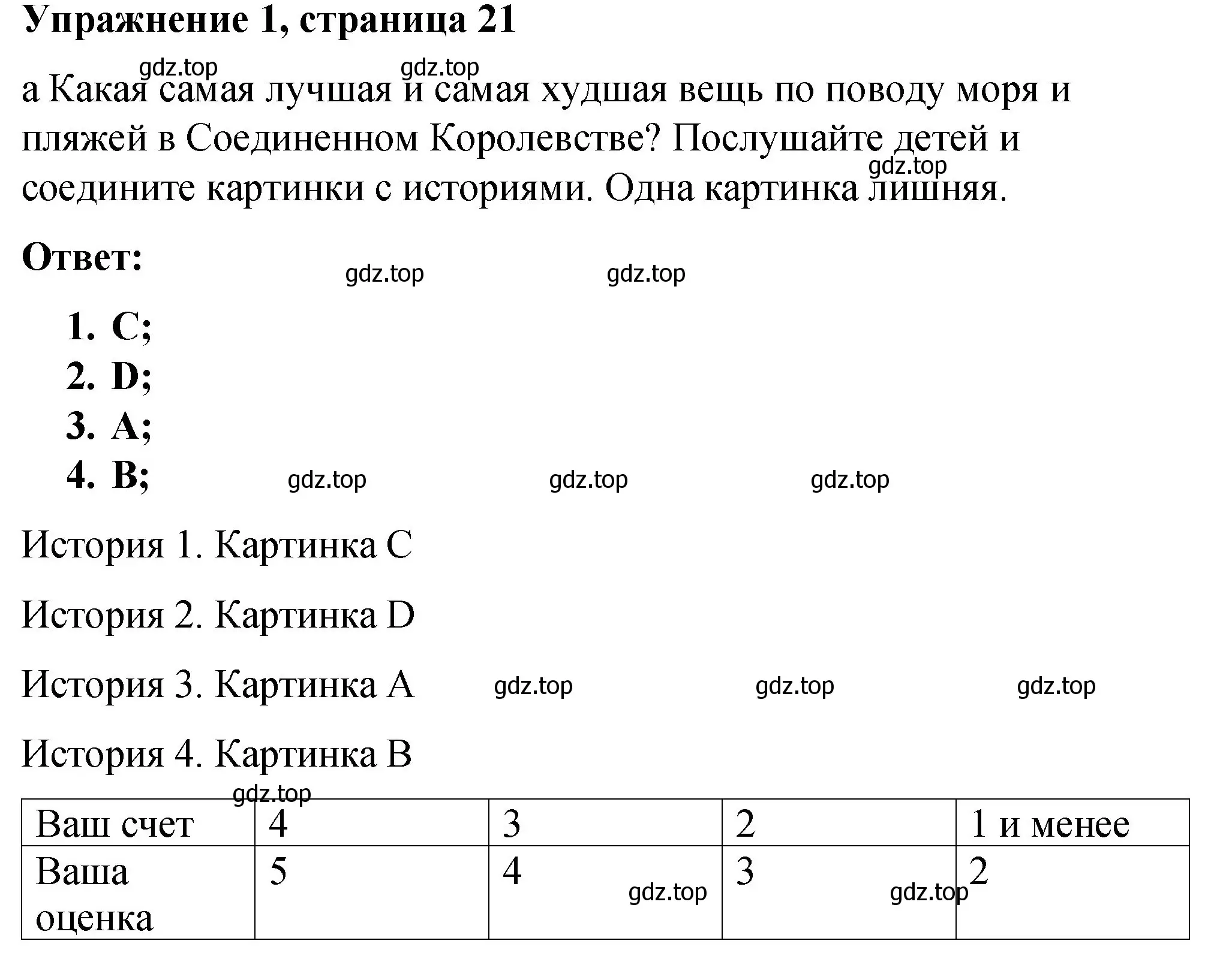 Решение номер 1 (страница 21) гдз по английскому языку 4 класс Кузовлев, Перегудова, рабочая тетрадь