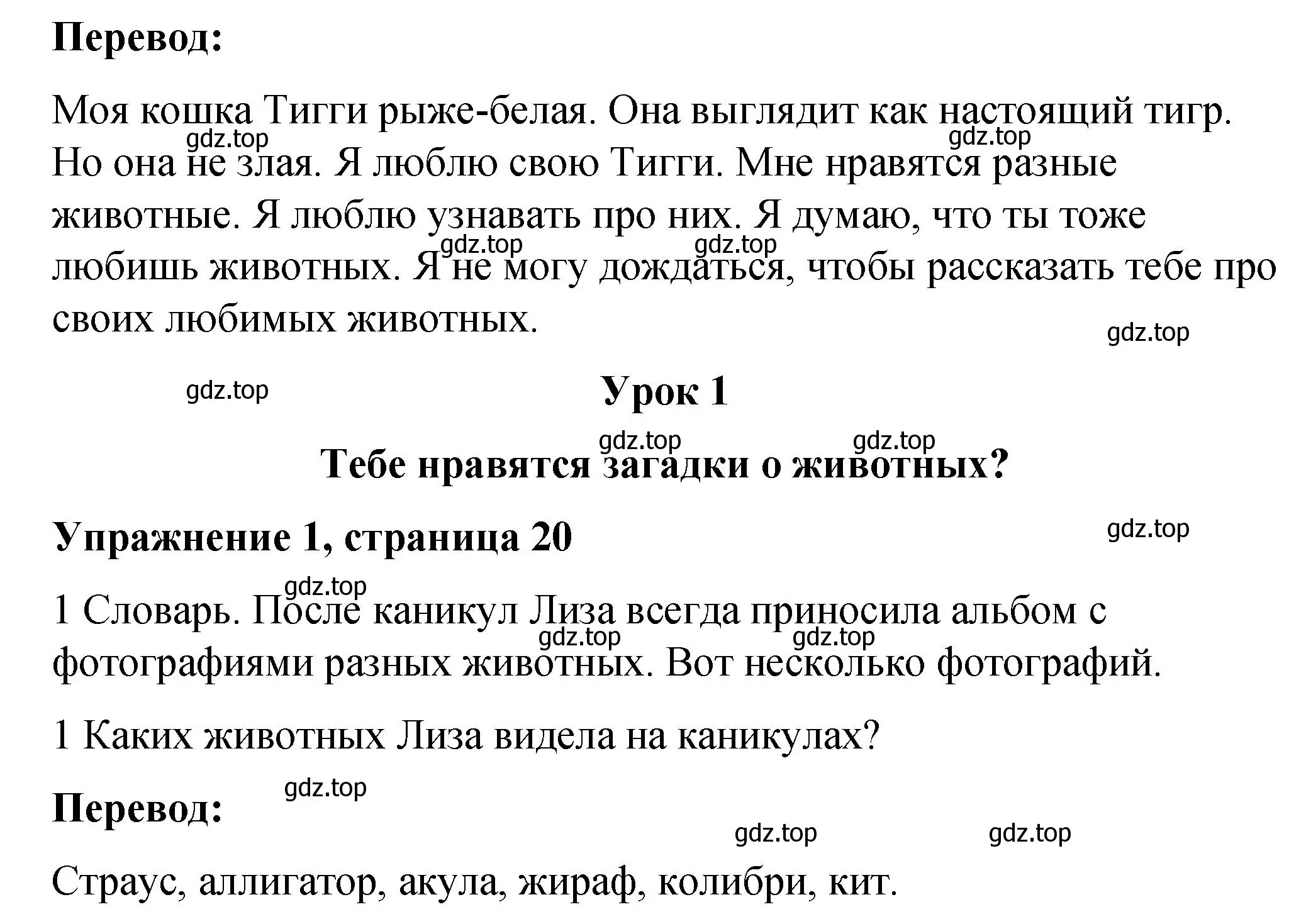 Решение номер 1 (страница 20) гдз по английскому языку 4 класс Кузовлев, учебник 1 часть