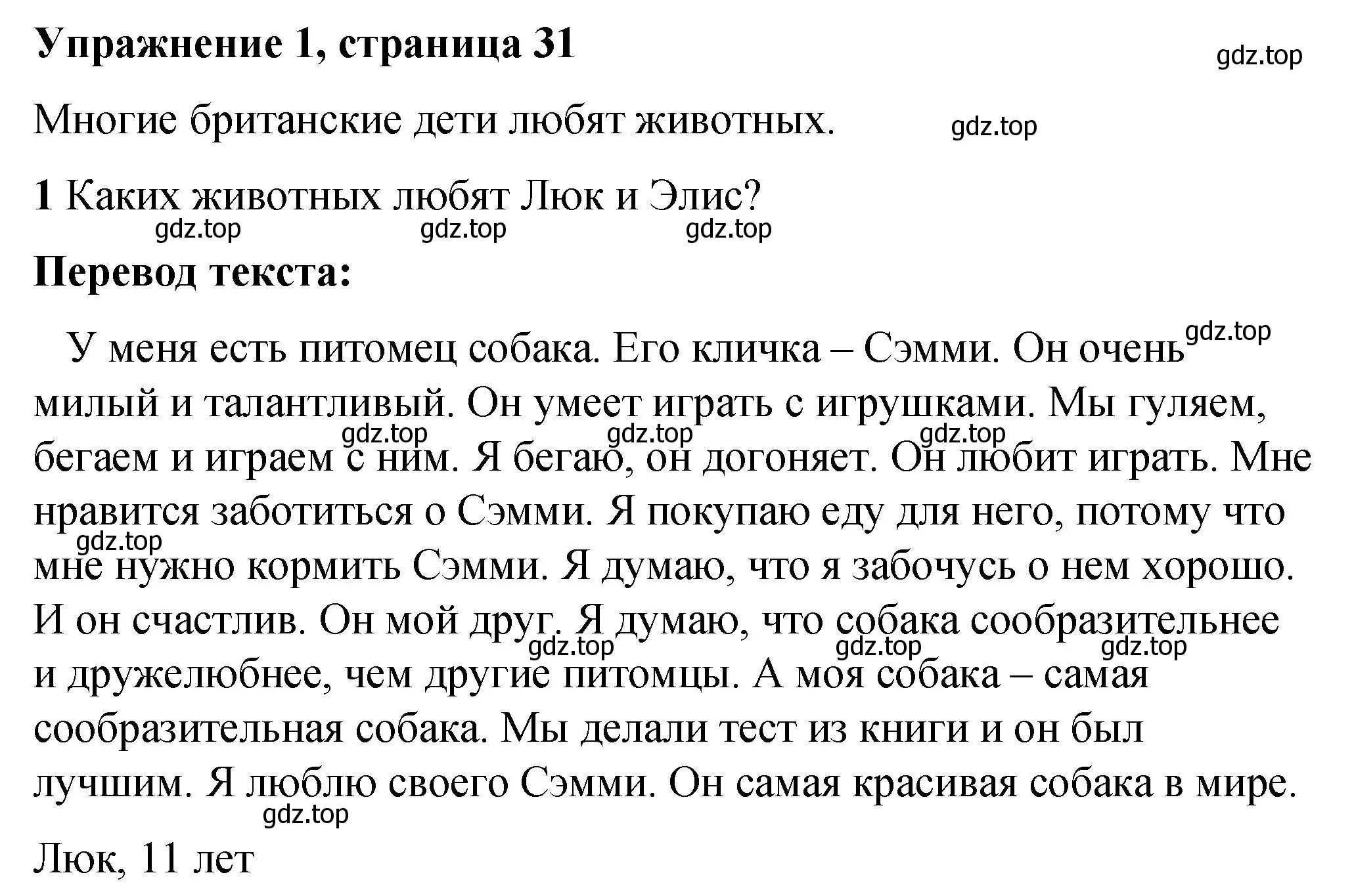 Решение номер 1 (страница 31) гдз по английскому языку 4 класс Кузовлев, учебник 1 часть